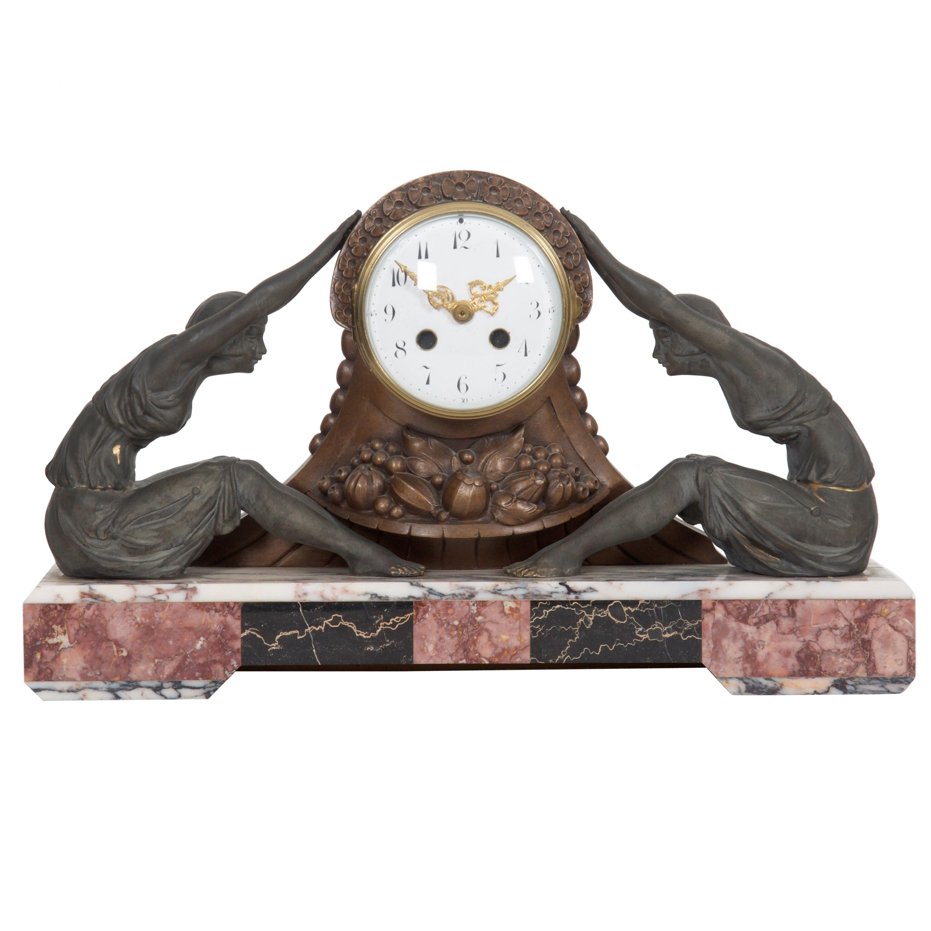 Marble Chimney Mantel Art Deco Clock