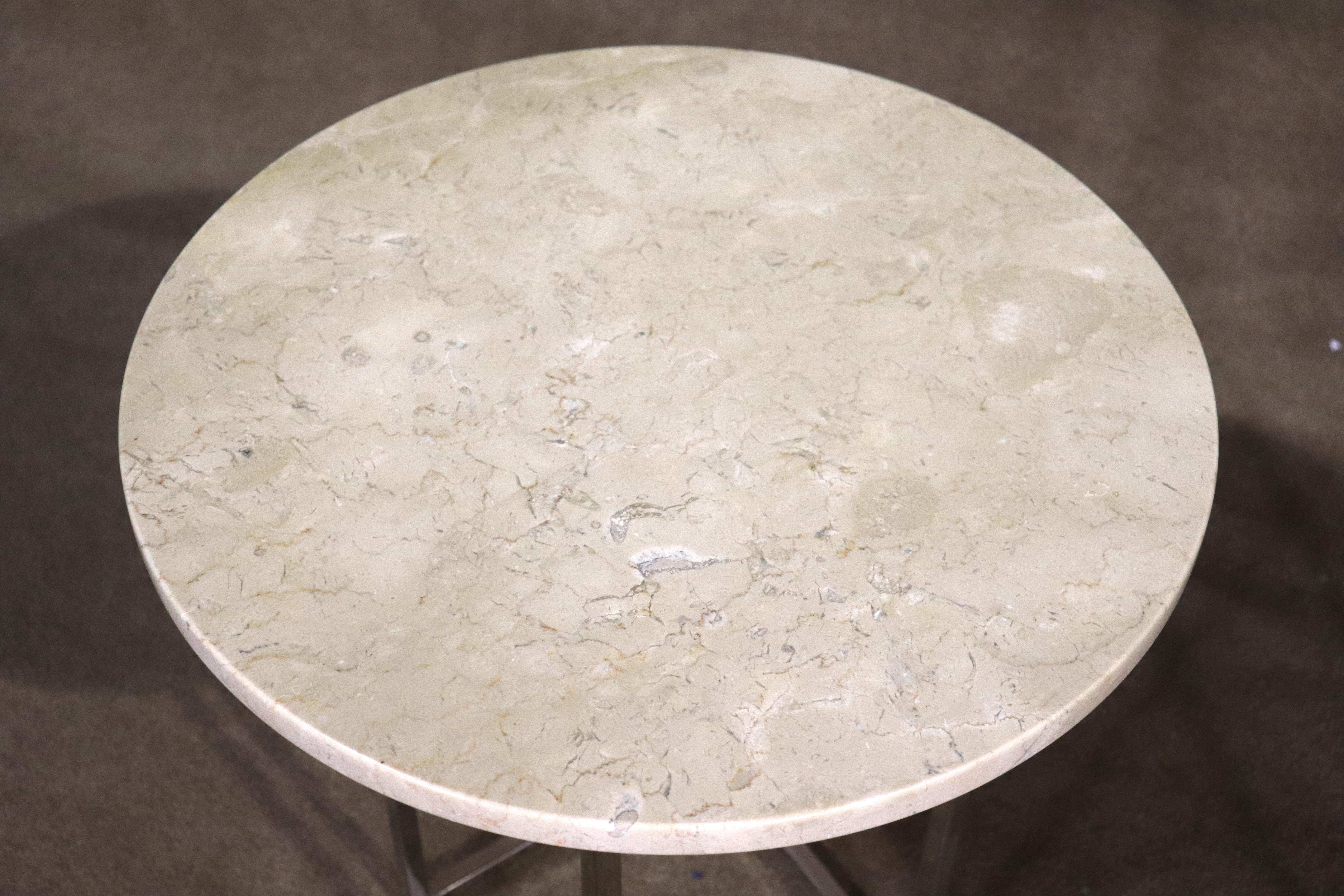 marble and chrome side table