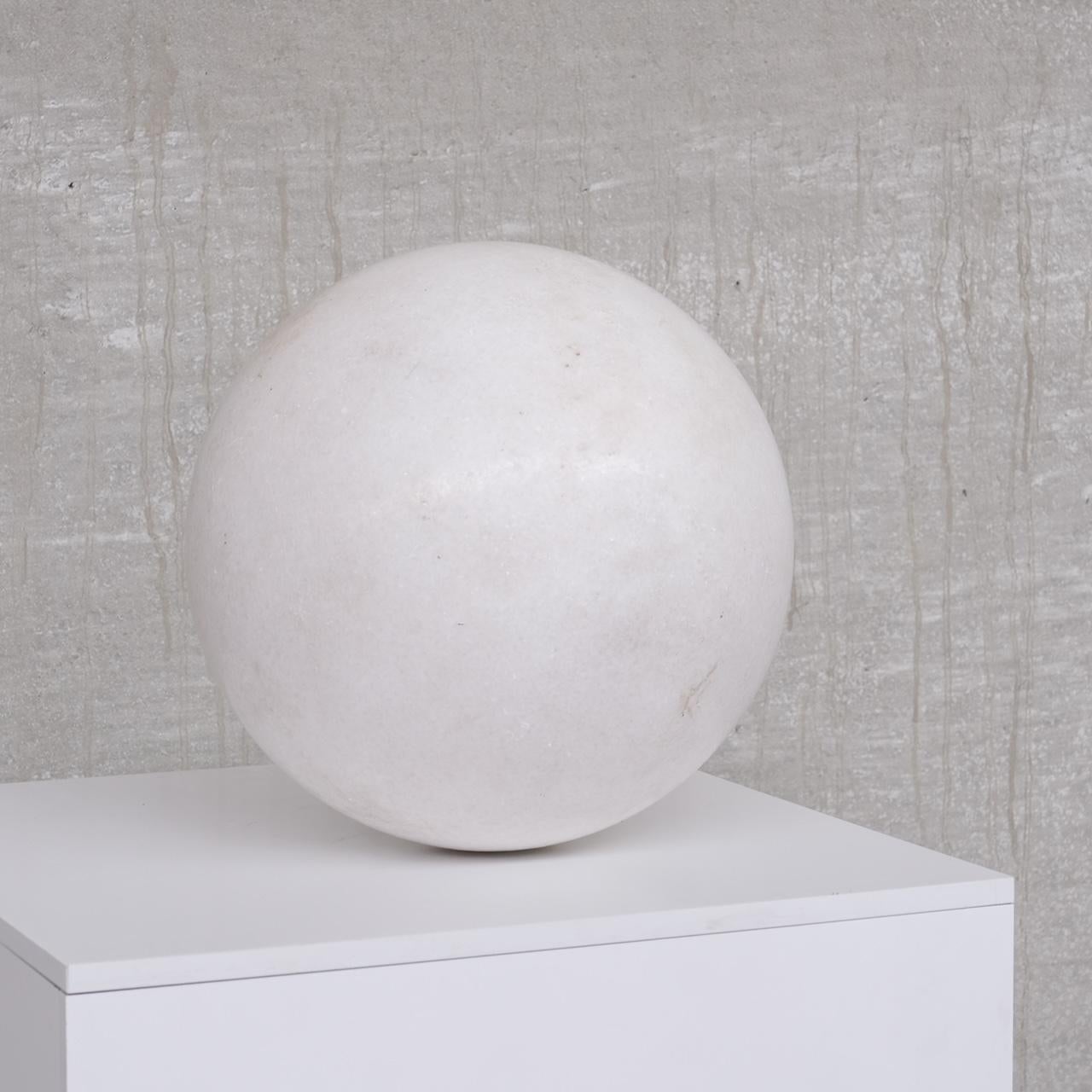 A vintage marble ball.

Italy, c1970s.

Large in size and weight appropriately.

So only really suitable for floor decoration.

Good vintage condition.

Location: Belgium Gallery.

Dimensions: 30 Diameter in cm.

Delivery: POA.


