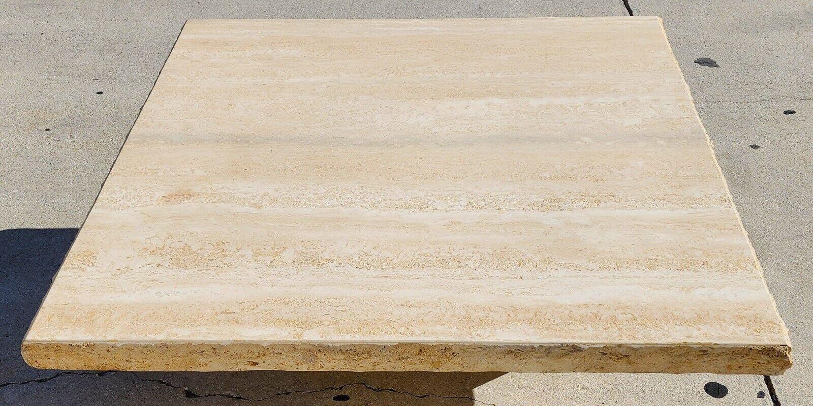Modern Marble Cocktail Coffee Table Live Edge Travertine 1970s by Stone International For Sale