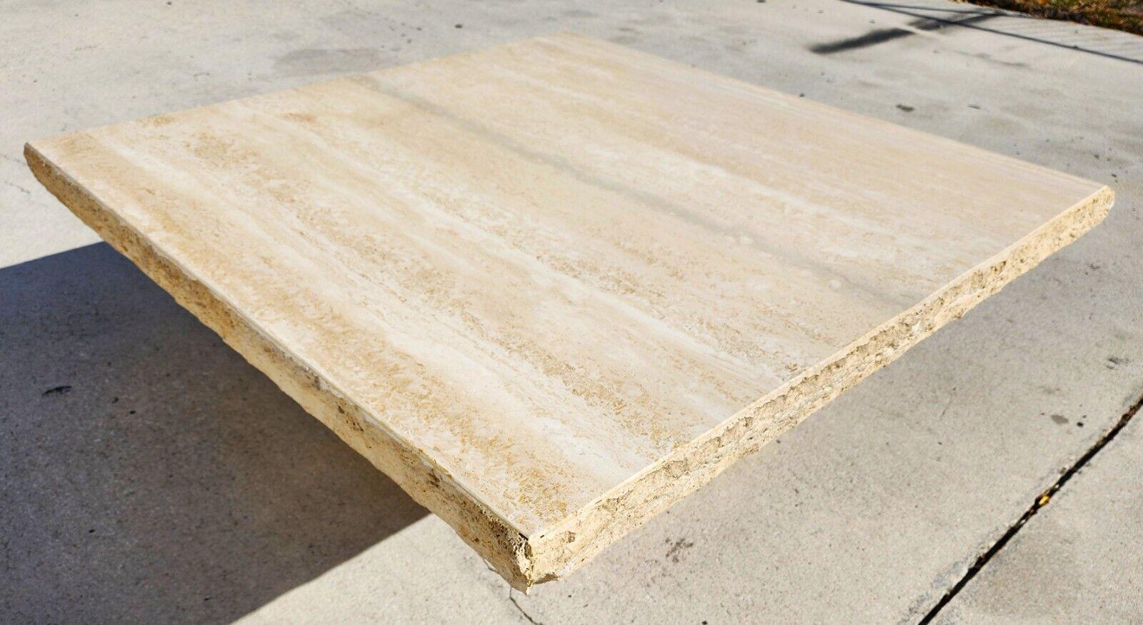 Italian Marble Cocktail Coffee Table Live Edge Travertine 1970s by Stone International For Sale