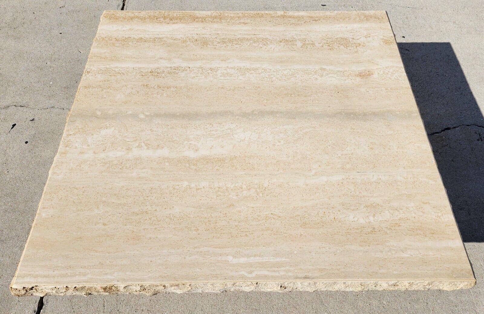 Marble Cocktail Coffee Table Live Edge Travertine 1970s by Stone International In Good Condition For Sale In Lake Worth, FL