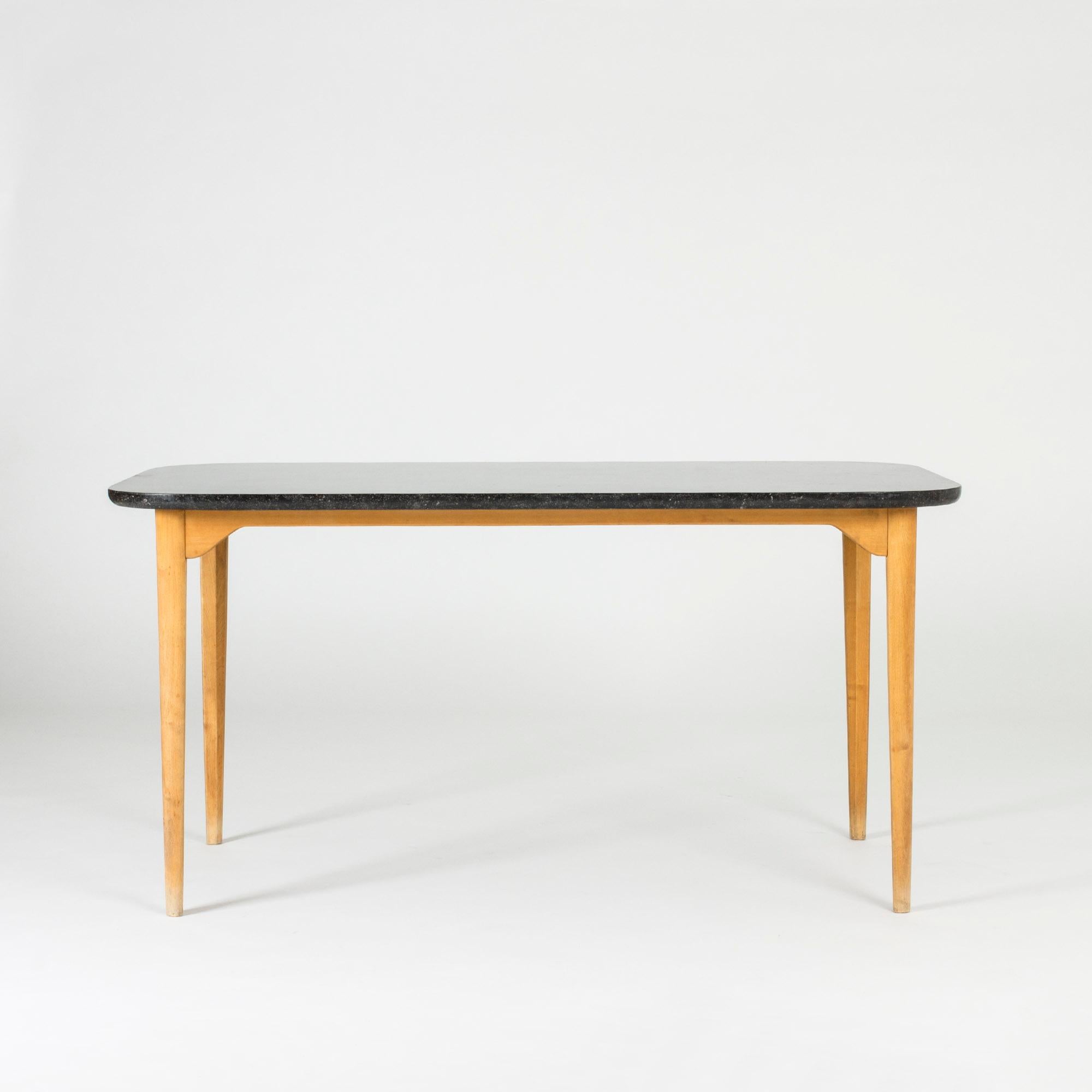 Scandinavian Modern Marble Coffee or Playing Table by Axel Larsson