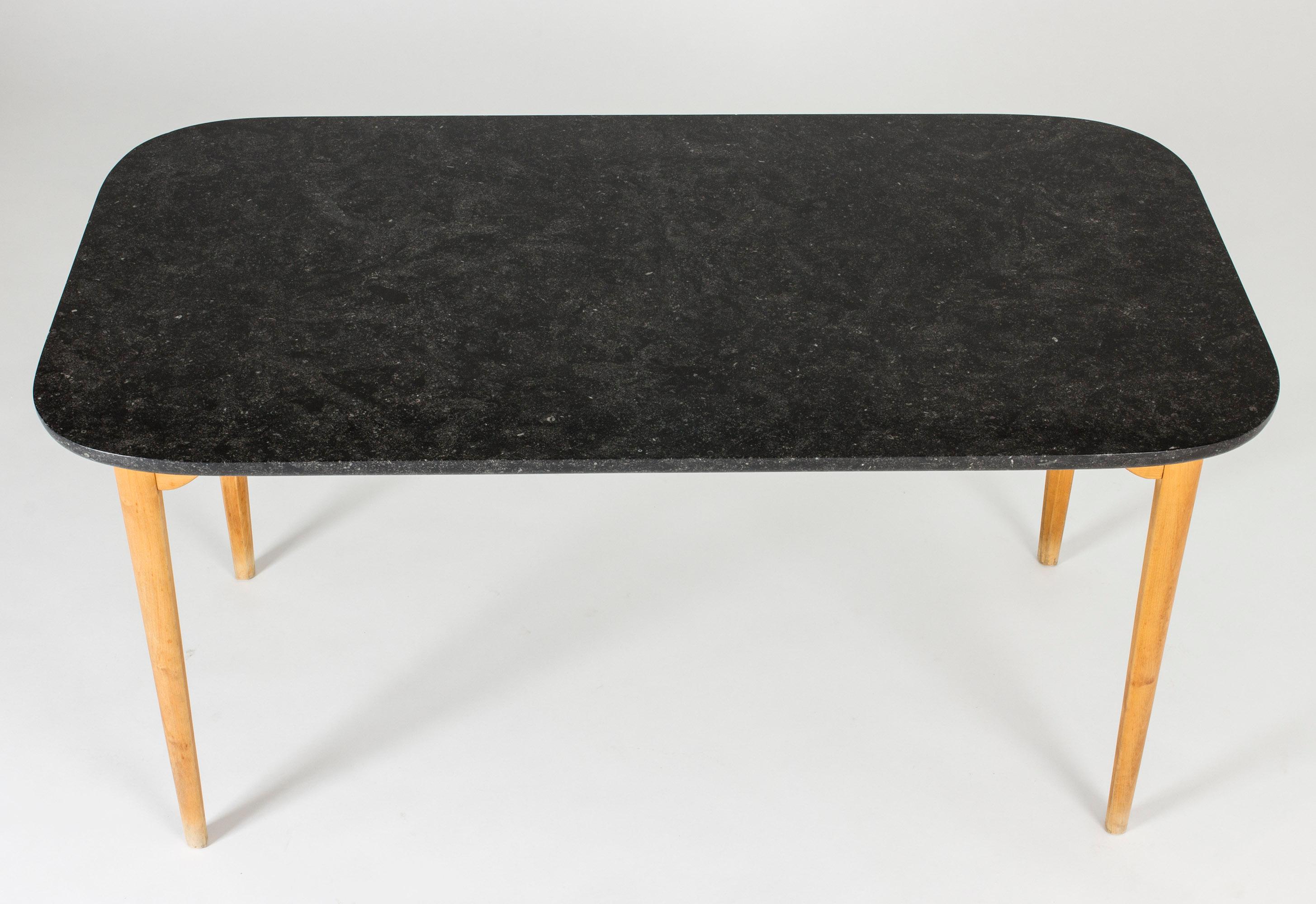 Swedish Marble Coffee or Playing Table by Axel Larsson