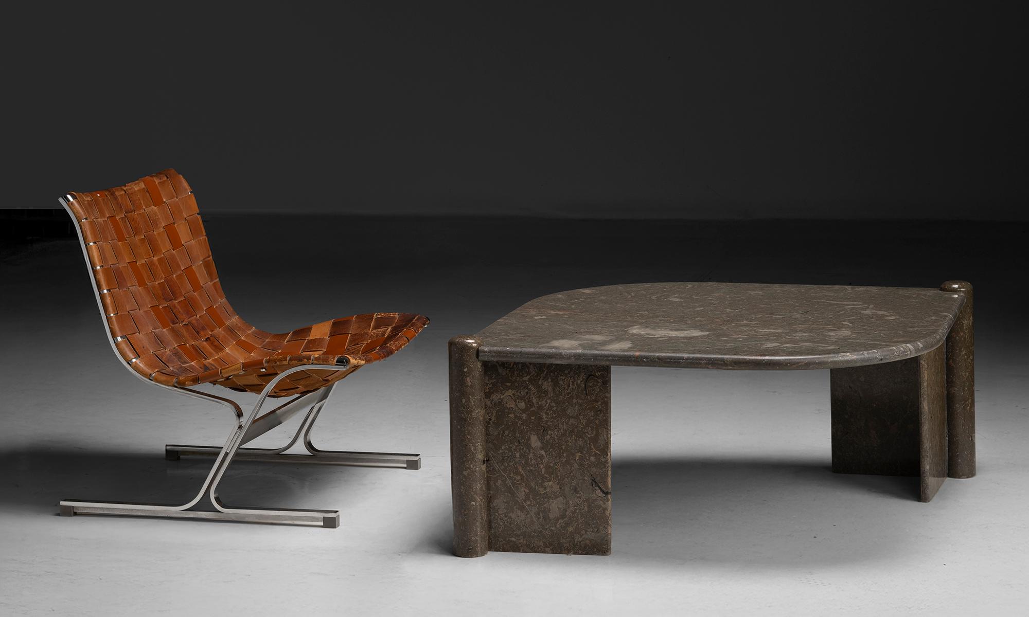 Belgium, 1970
Leaf-shaped marble coffee in three pieces.
51.25”L x 43”d x 13”h
Ref. MOD1144
$ 7,800
