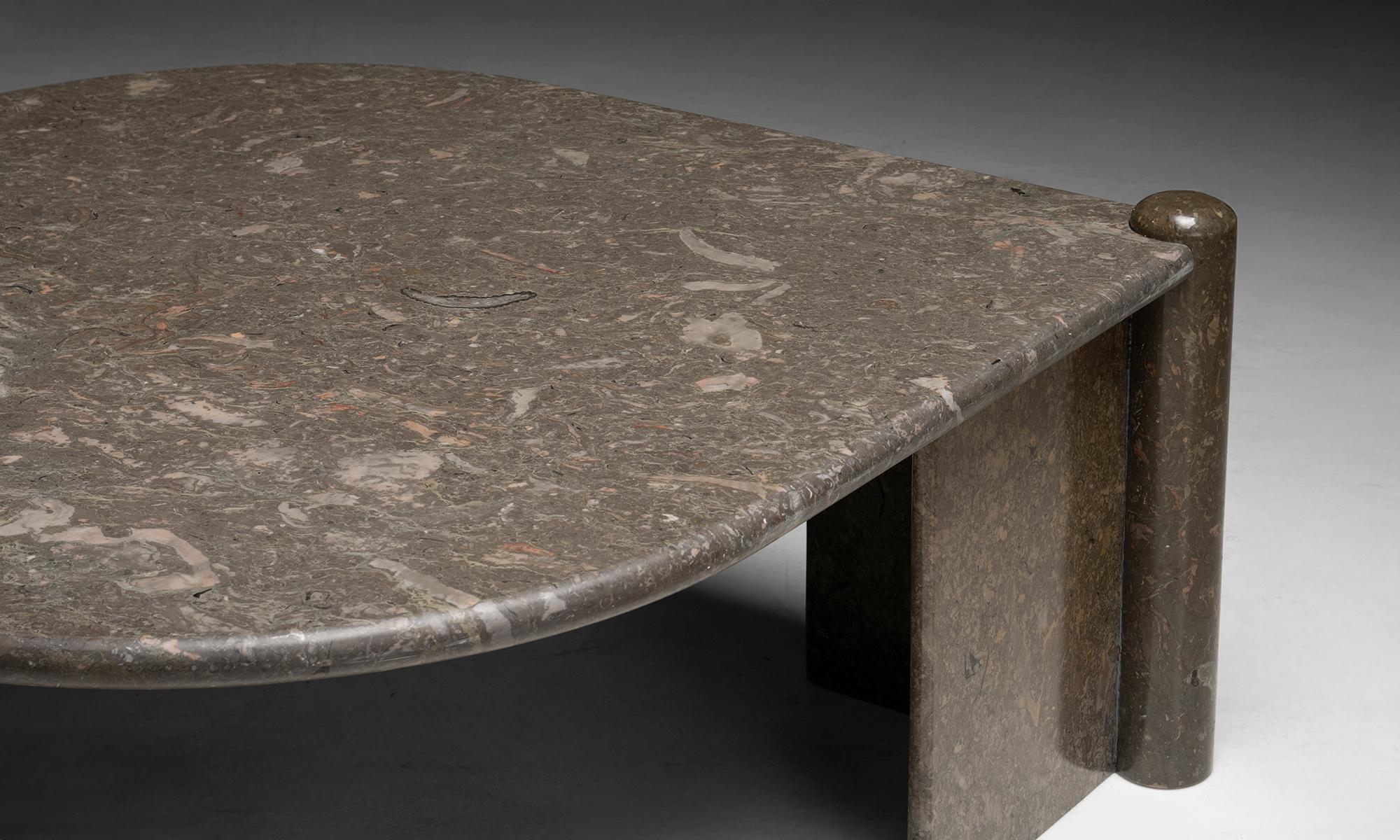 Marble Coffee Table, Belgium circa 1970 In Good Condition For Sale In Culver City, CA