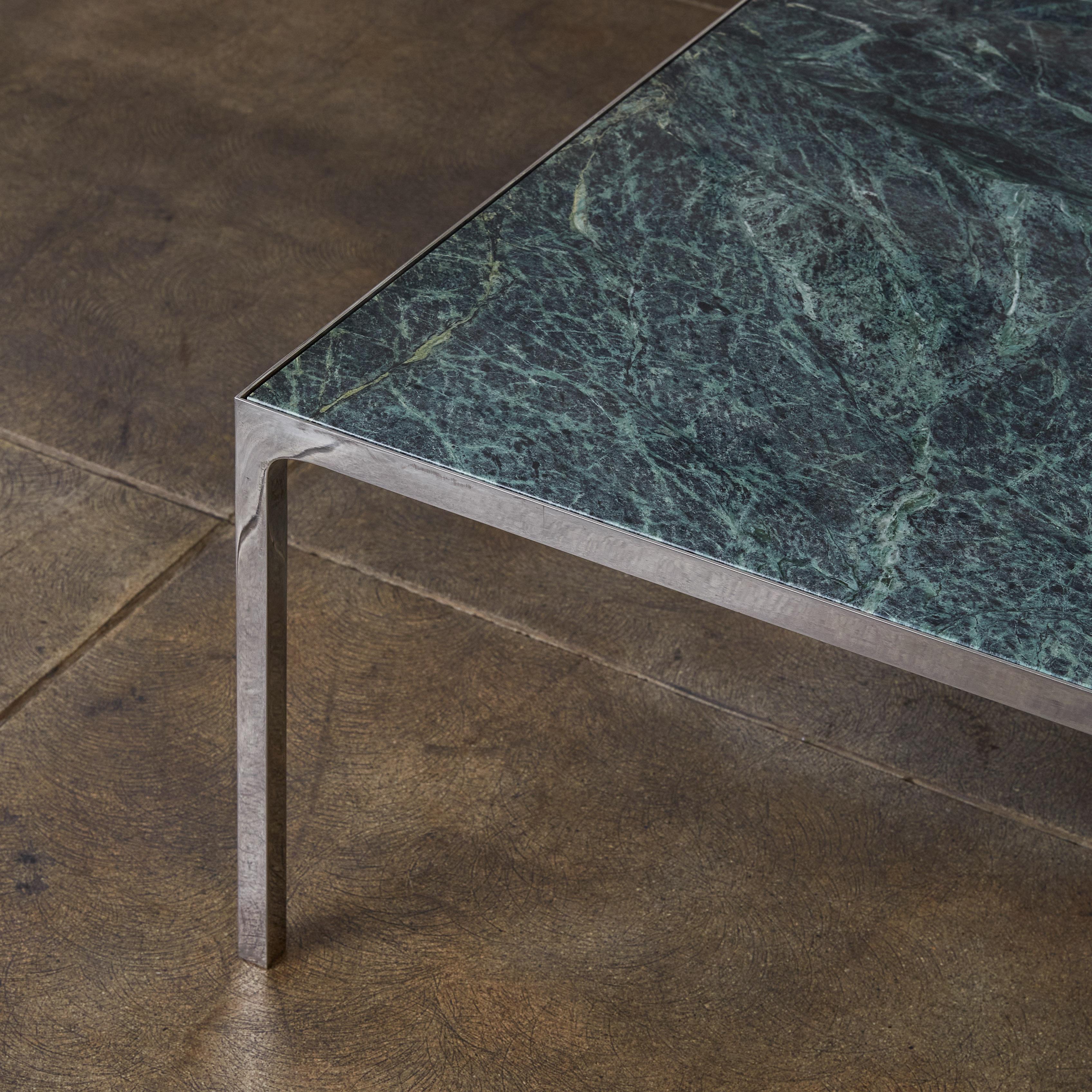 Stainless Steel Marble Coffee Table by Nicos Zographos