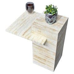 Marmor Couchtisch Design - Travertin Beistelltisch - Weißer Marmor Couchtisch