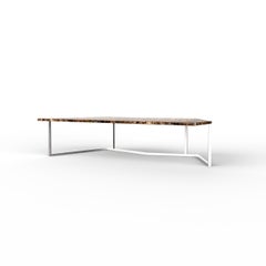 Marble Coffee Table NILO Luxury Brown Emperador Marble Metal Design Meddel Spain