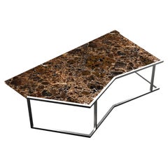Marble Coffee Table NILO Luxury Brown Emperador Marble Metal Design Meddel Spain Marble Coffee Table NILO Luxury Brown Emperador Marble Metal Design Meddel Spain
