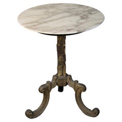 Antique 19th century Italian Marble Coffee Table with Bronze Base 