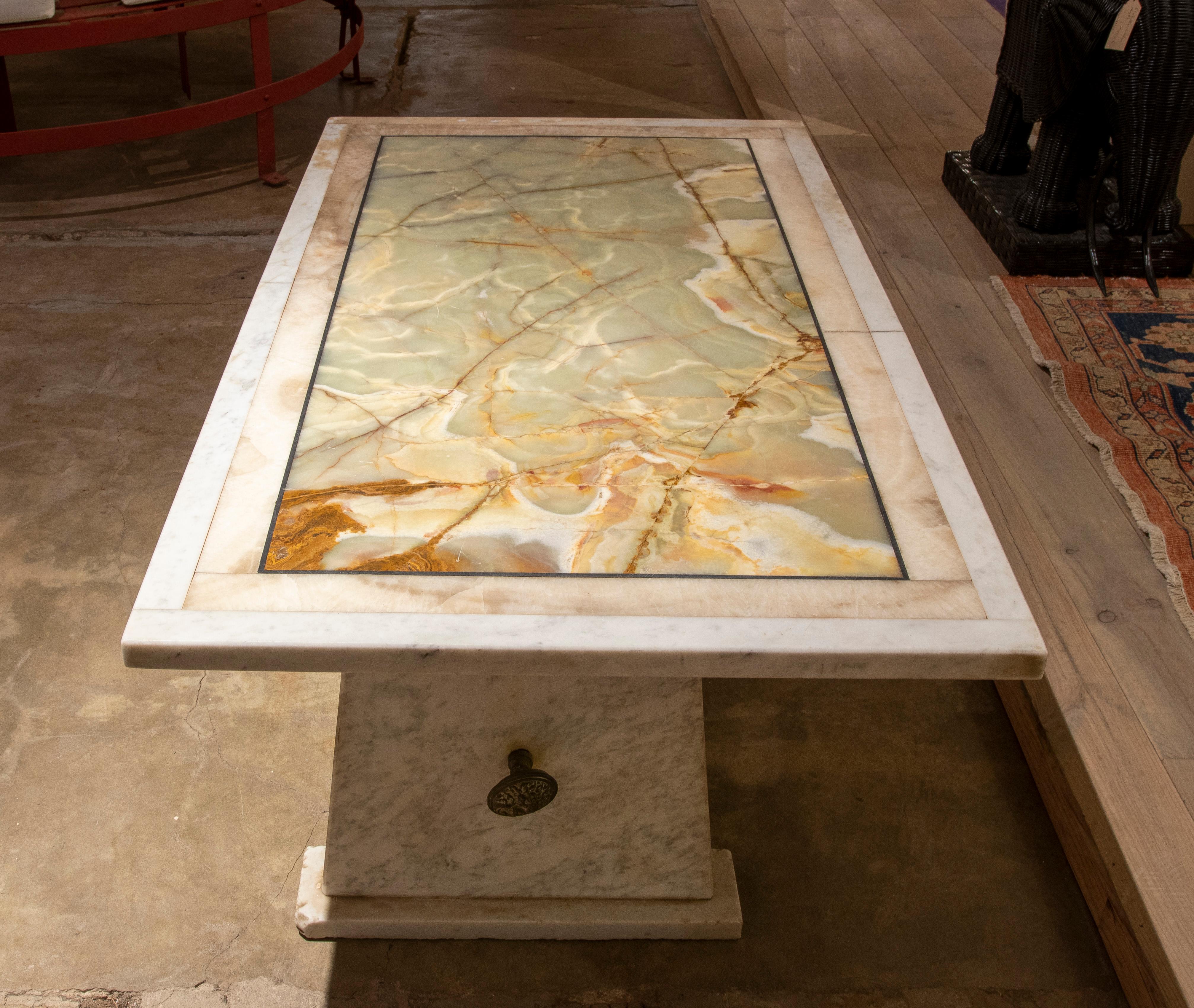 onyx marble coffee table