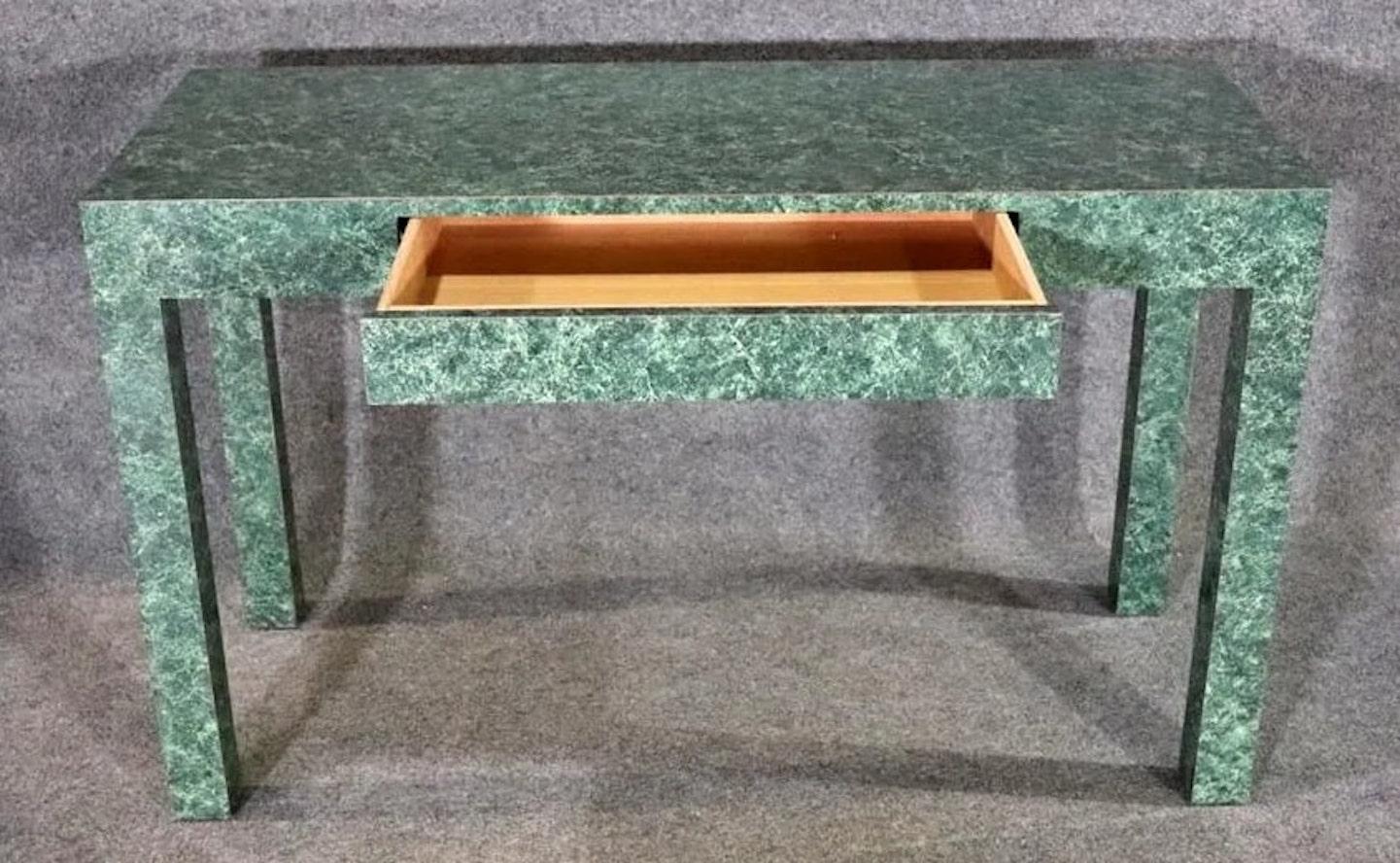 Mid-Century Modern Marble Colored Console/Desk For Sale