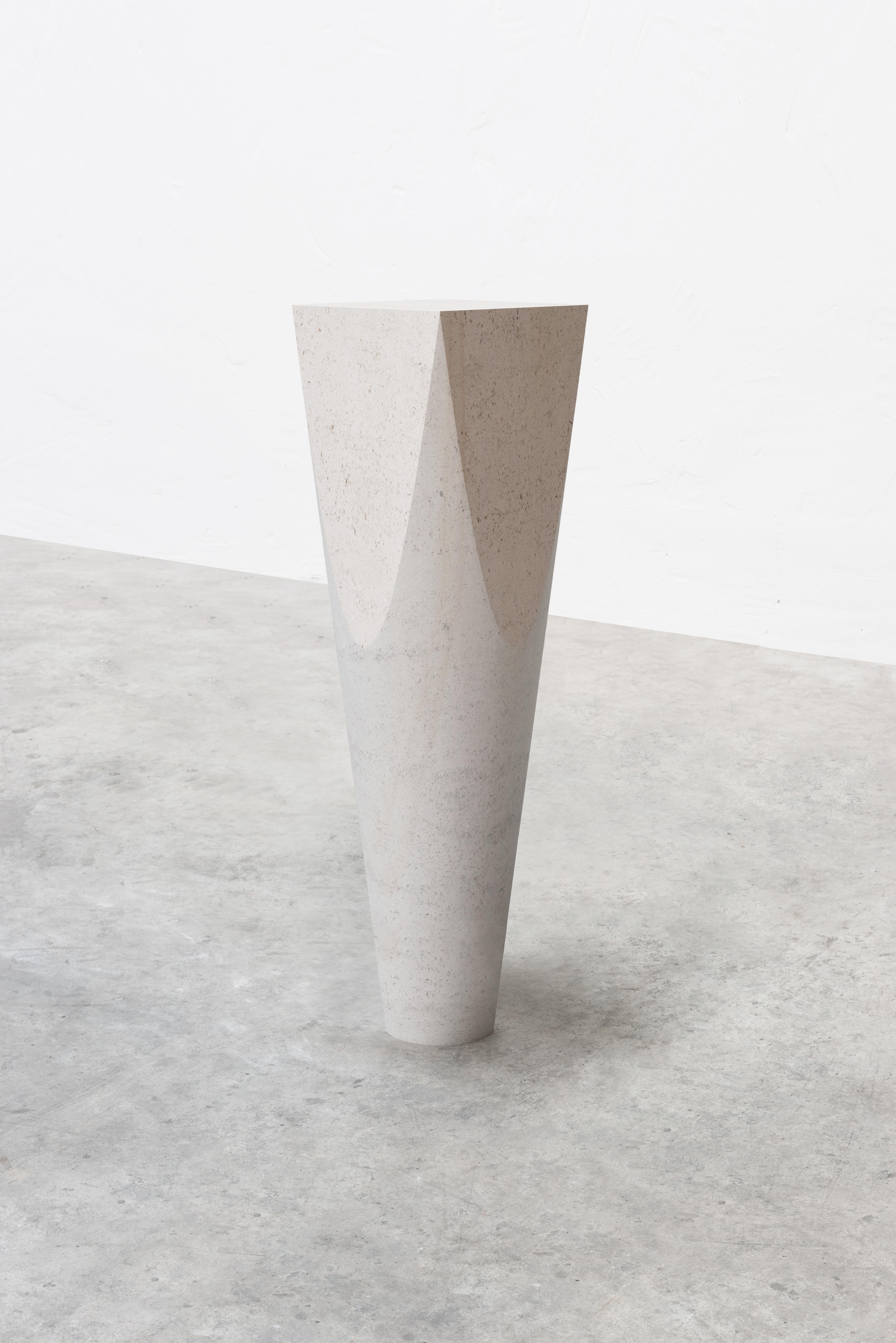 Organic Modern Marble Column 'Arch' by Frédéric Saulou, Limestone