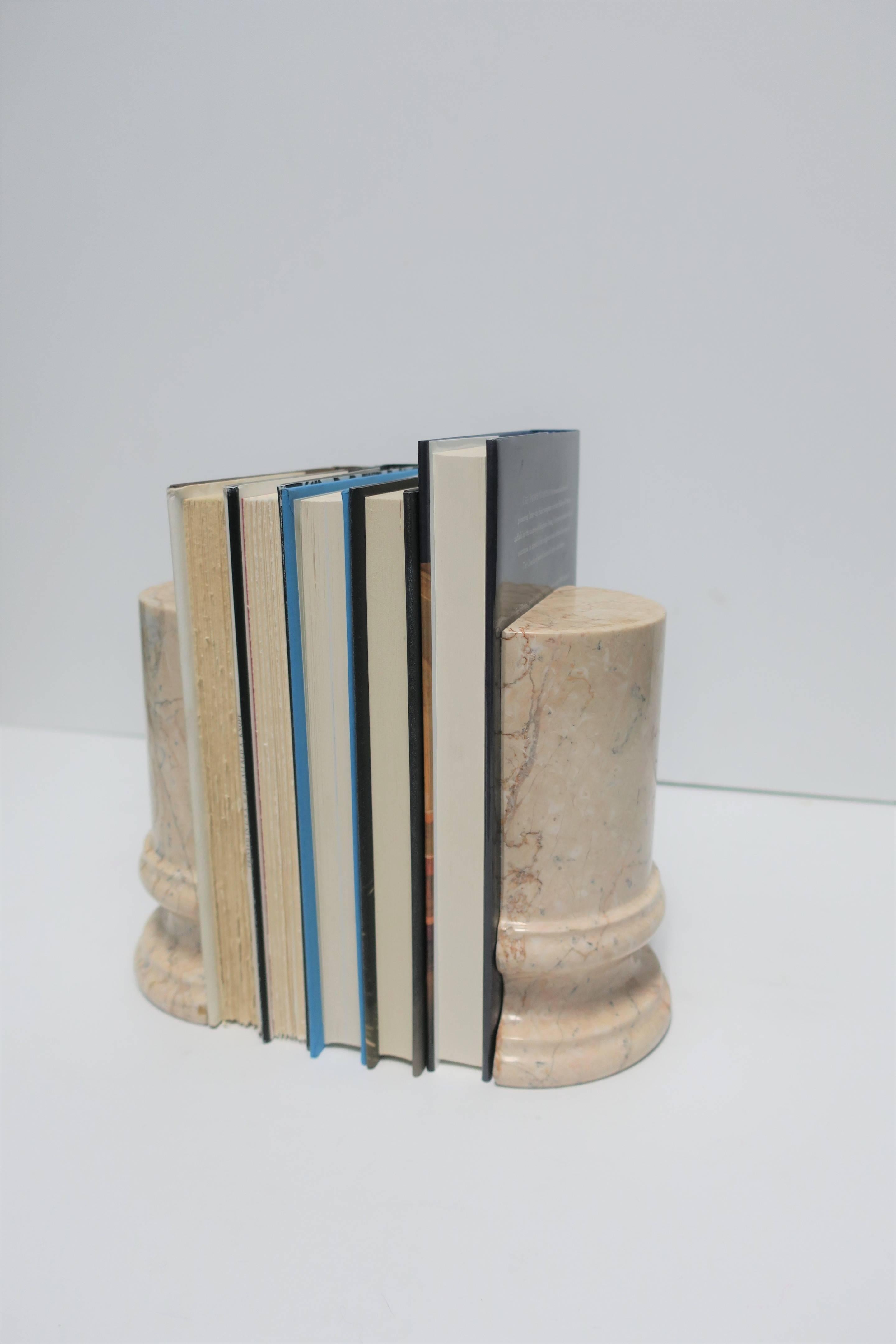20th Century Marble Column Bookends