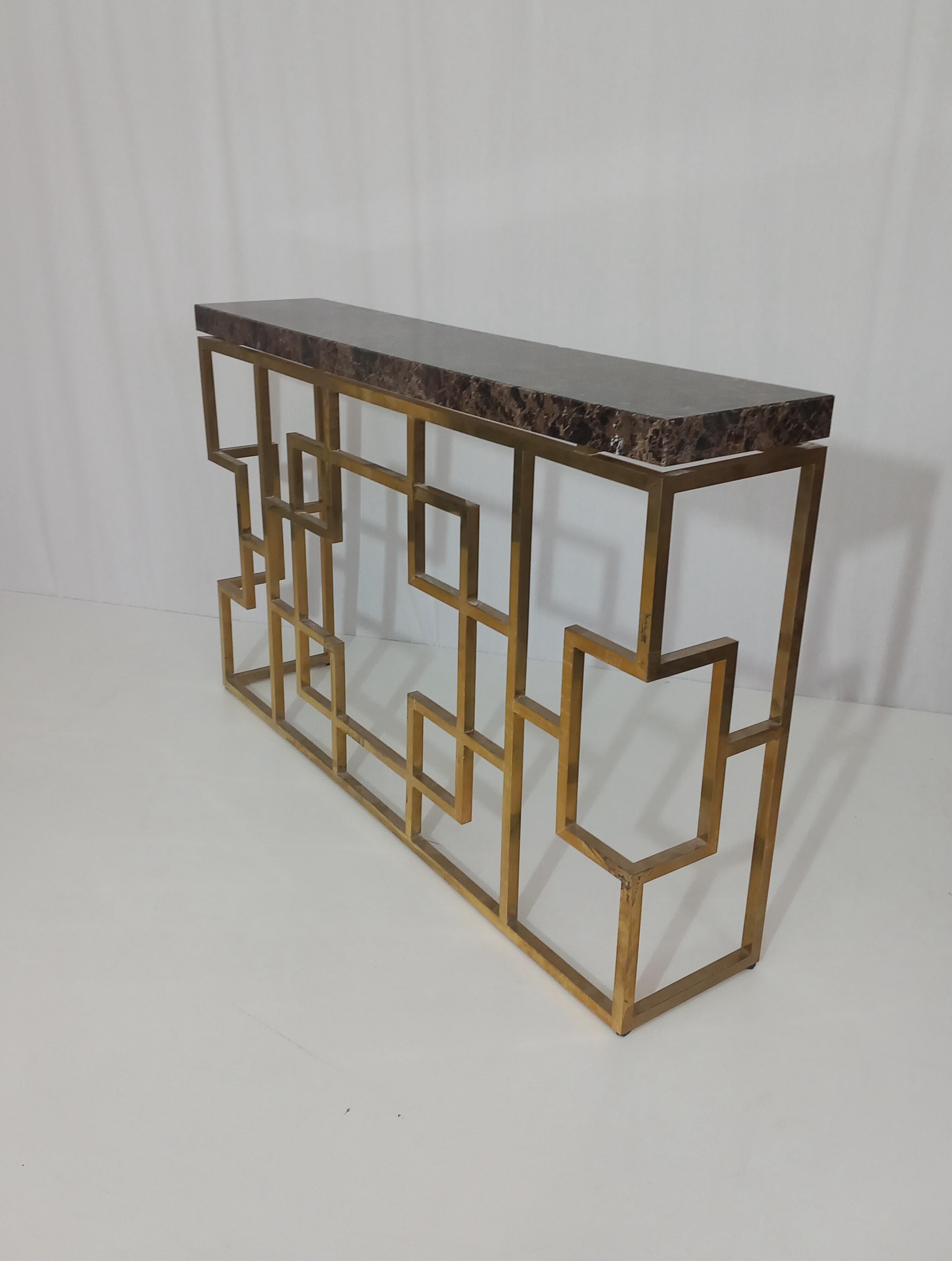Mid-Century Modern Marble Console, 80s For Sale