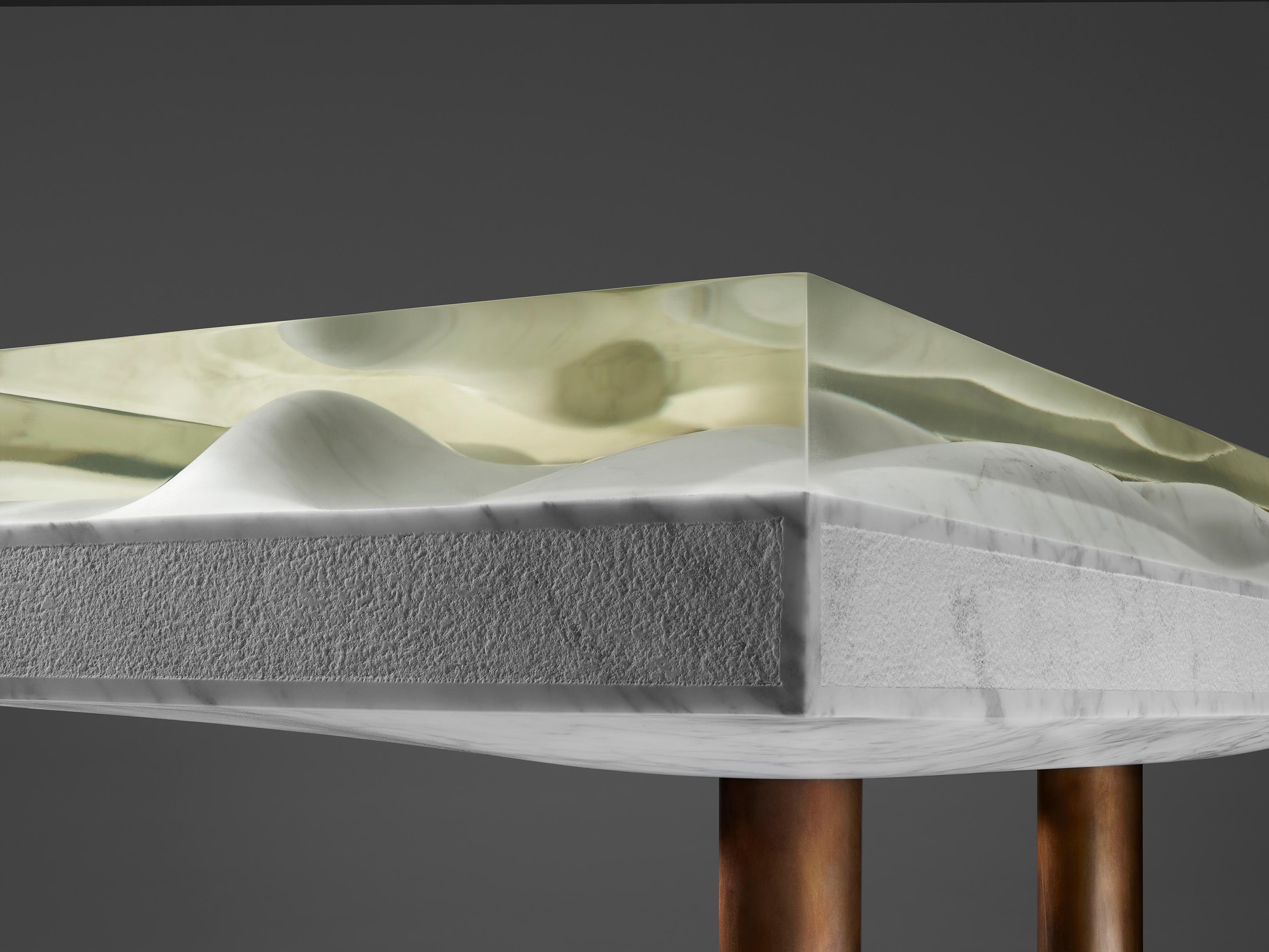 Modern Marble Console by Jonathan Hansen For Sale