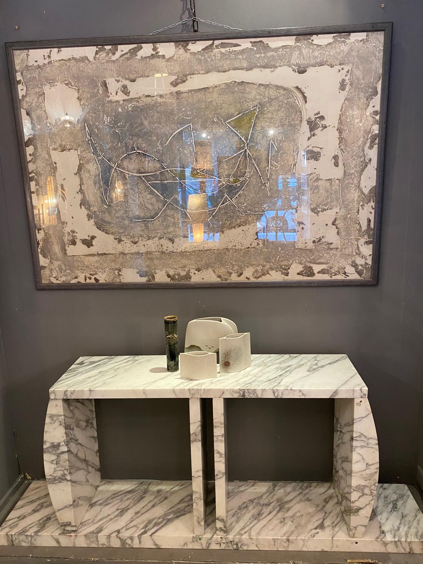 Marble Console Table Made by Ettore Sottsass (1917-2007), circa 1980, Italy 1