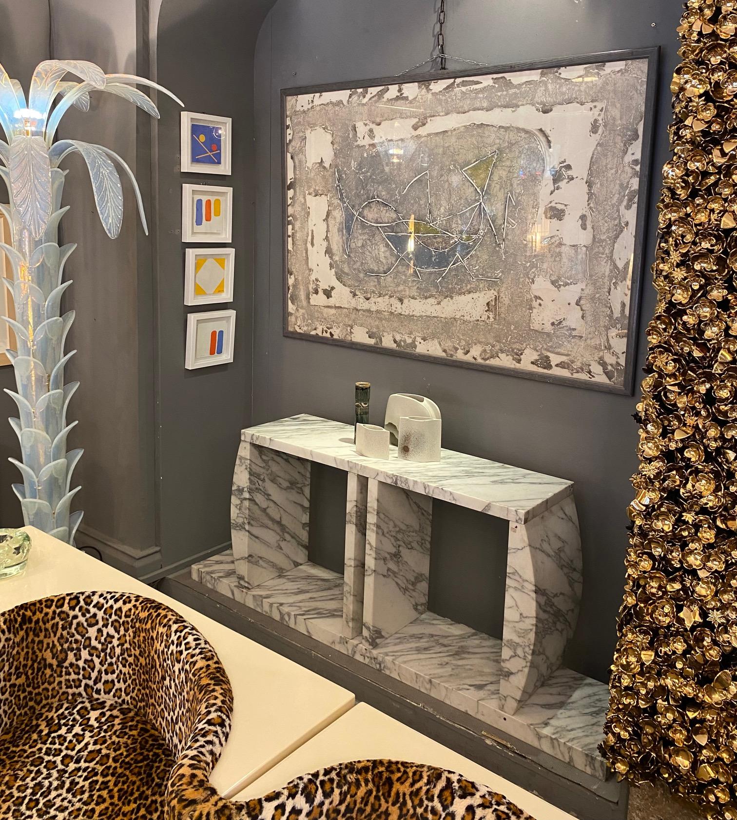 Marble Console Table Made by Ettore Sottsass (1917-2007), circa 1980, Italy 2