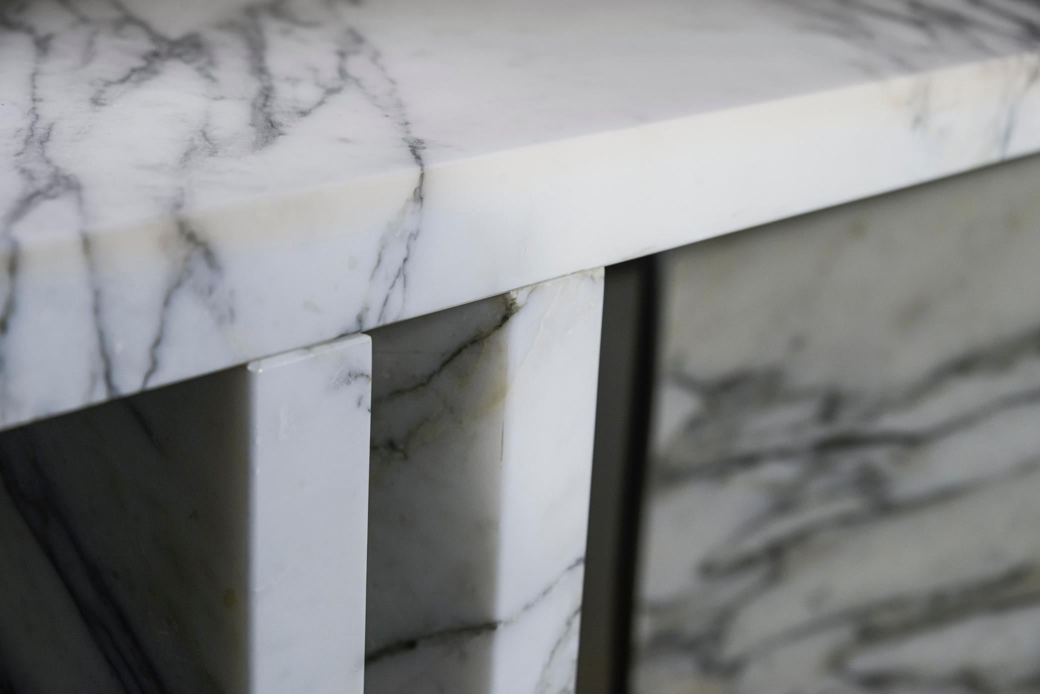 Late 20th Century Marble Console Table Made by Ettore Sottsass (1917-2007), circa 1980, Italy