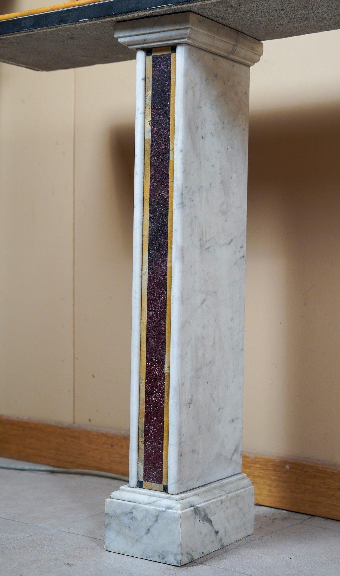 20th Century Marble consolle with precious stones For Sale