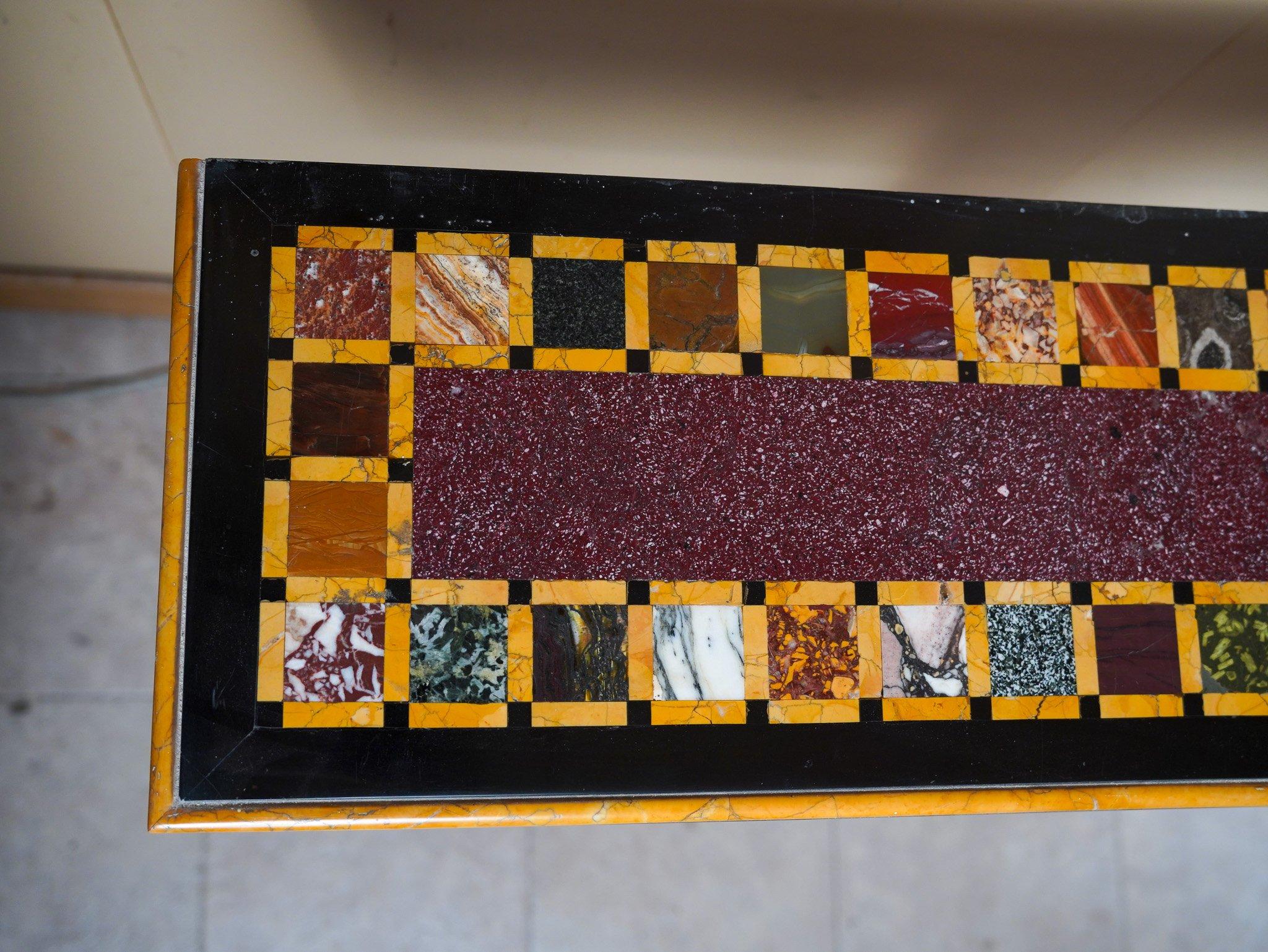 Marble consolle with precious stones For Sale 3