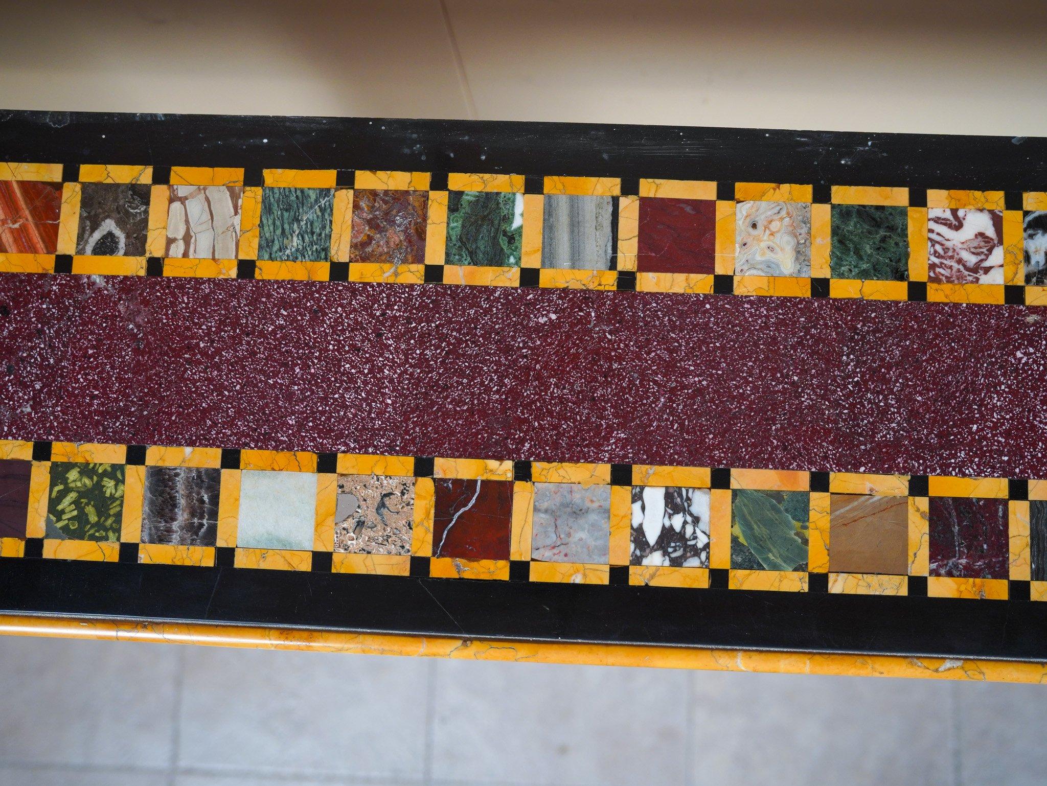 Marble consolle with precious stones For Sale 4