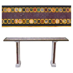 Marble consolle with precious stones