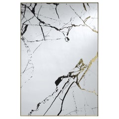 Miroir mural contemporain en marbre avec cadre en métal, par Deknudt Mirrors