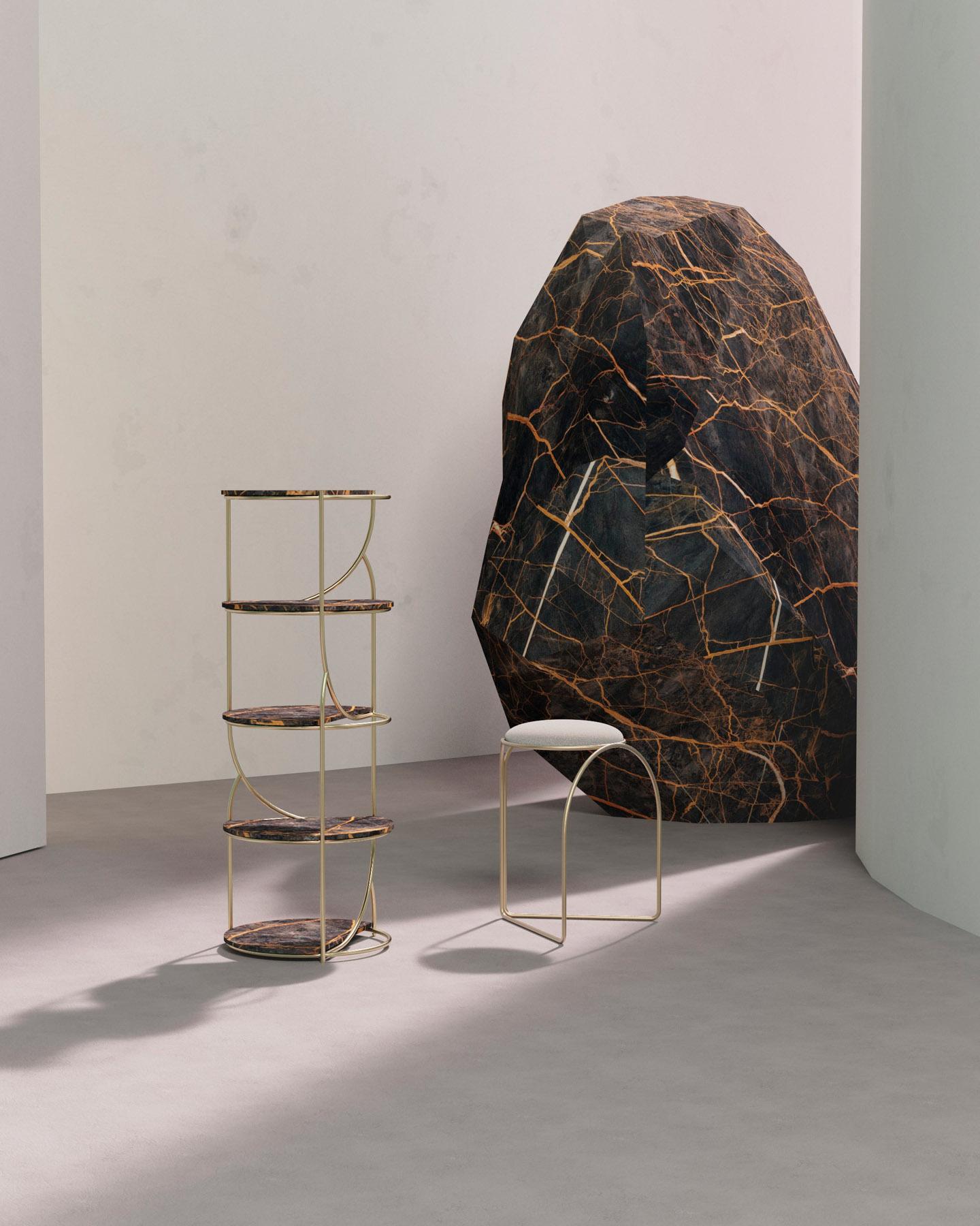 Marble Cosette 180 Shelf by GIROTTI ENRICO In New Condition For Sale In Geneve, CH