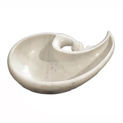 Marble Crane Bowl from India, Late 20th Century