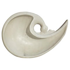 Marble Crane Bowl from India, Late 20th Century