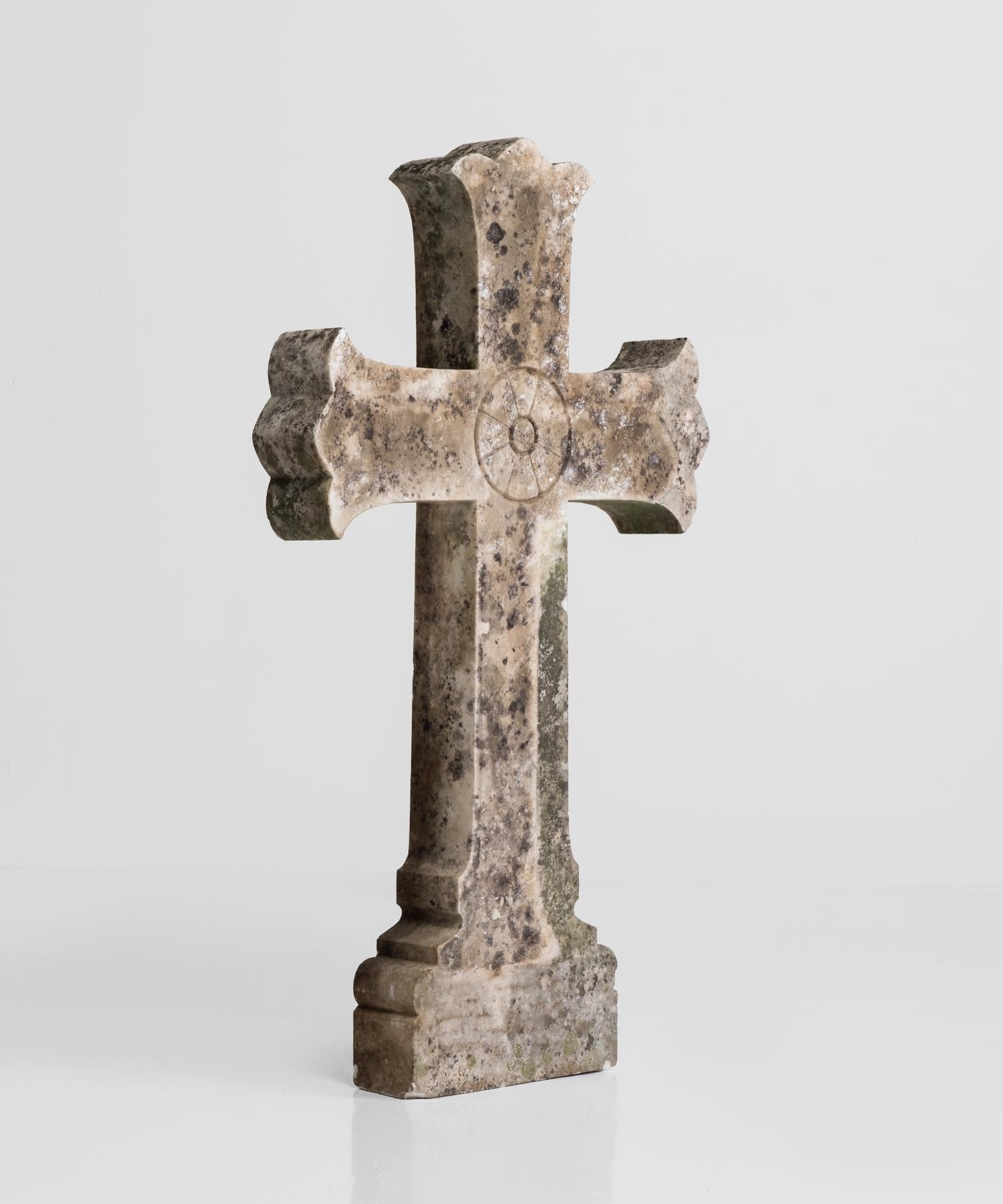 English Marble Cross, England, circa 1900