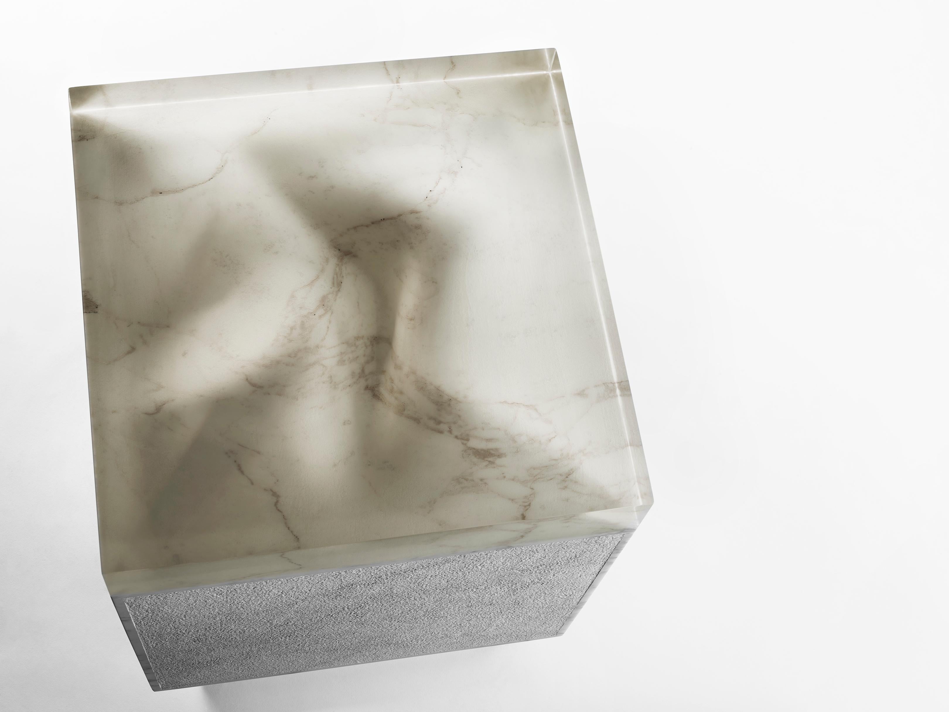 Italian Marble Cube Table by Jonathan Hansen