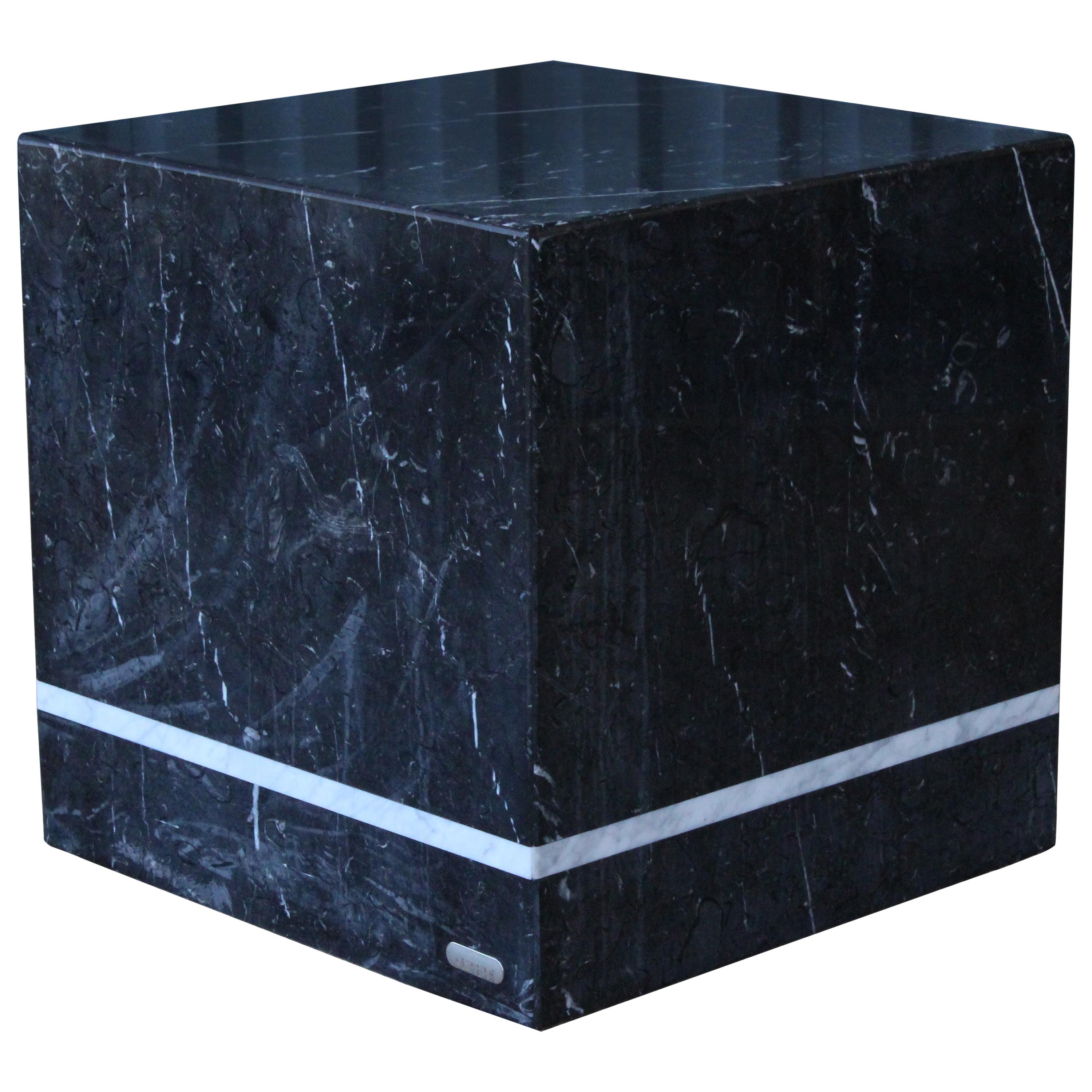 Marble Cubed Side Table by Artedi, Italy, 1980s
