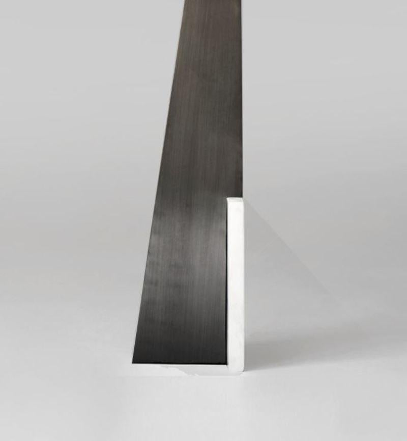 Brushed Marble Cut Triangle I Table Lamp by Square in Circle For Sale