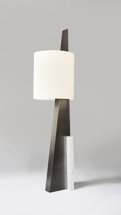 Marble "Cut Triangle II" Floor Lamp, Square in Circle
