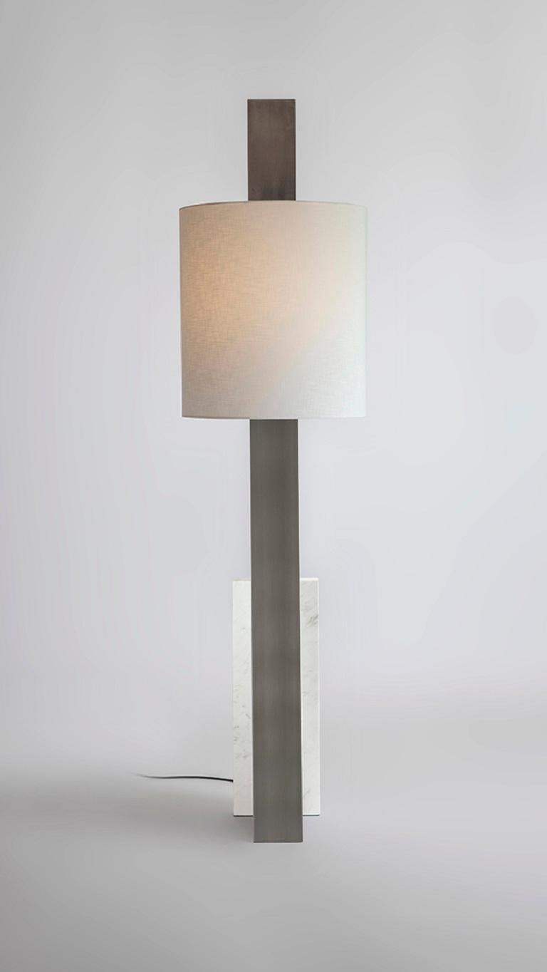 British Marble Cut Triangle II Table Lamp by Square in Circle For Sale