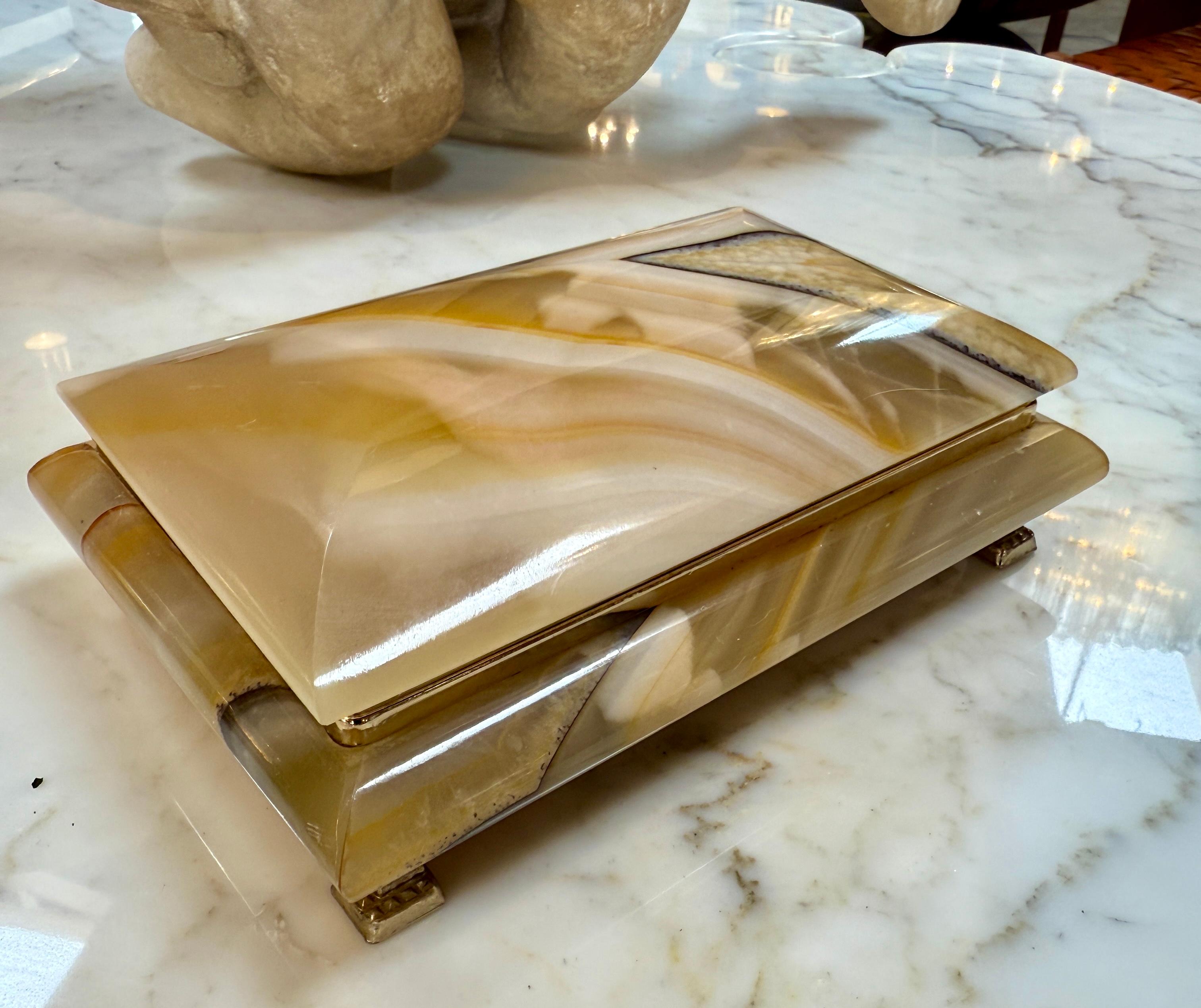 Mid-Century Modern Marble Decretive Box For Sale