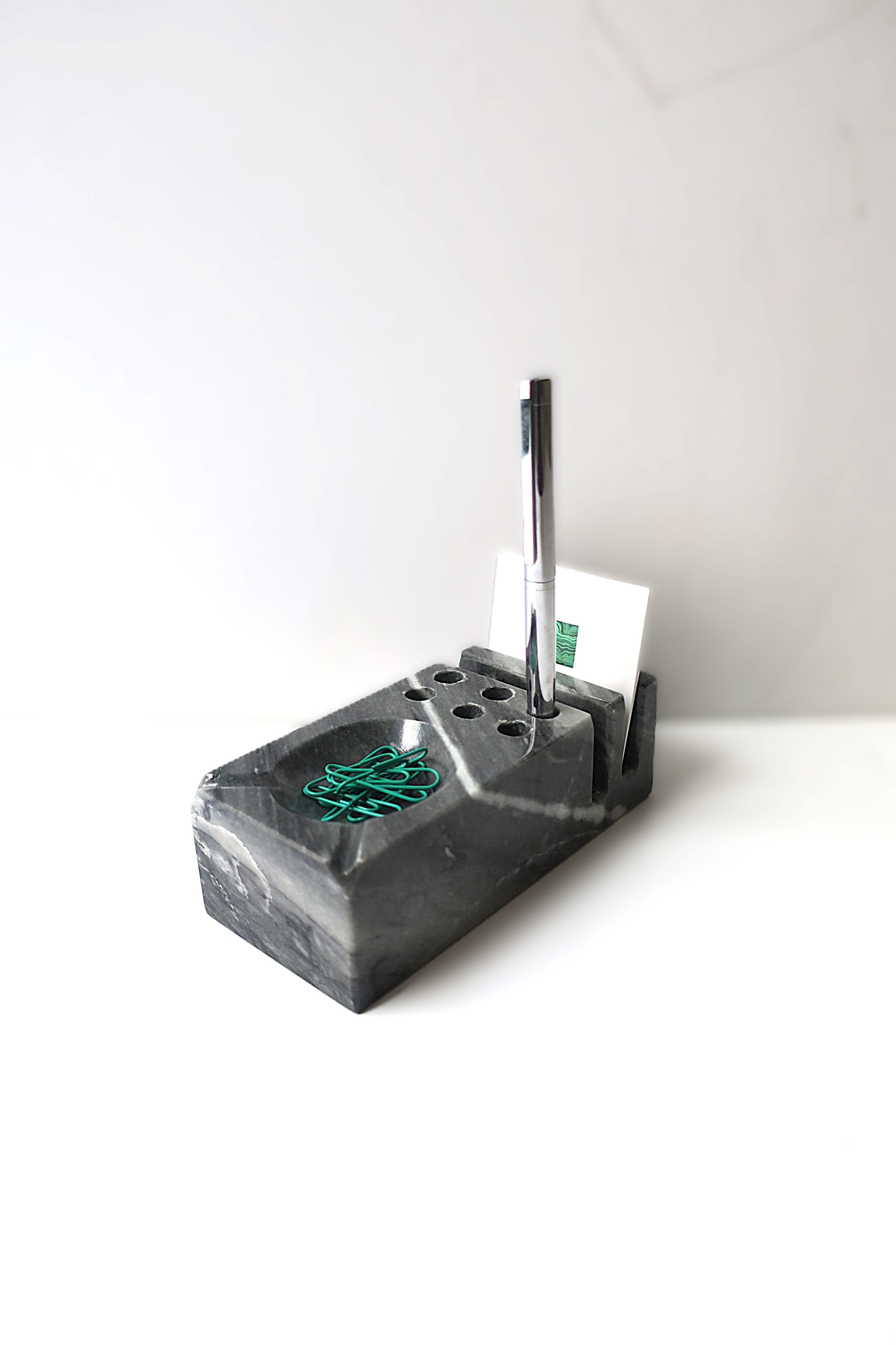 20th Century Marble Desk Pen Holder Organizer For Sale