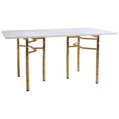 Marble Desk with Brass Legs