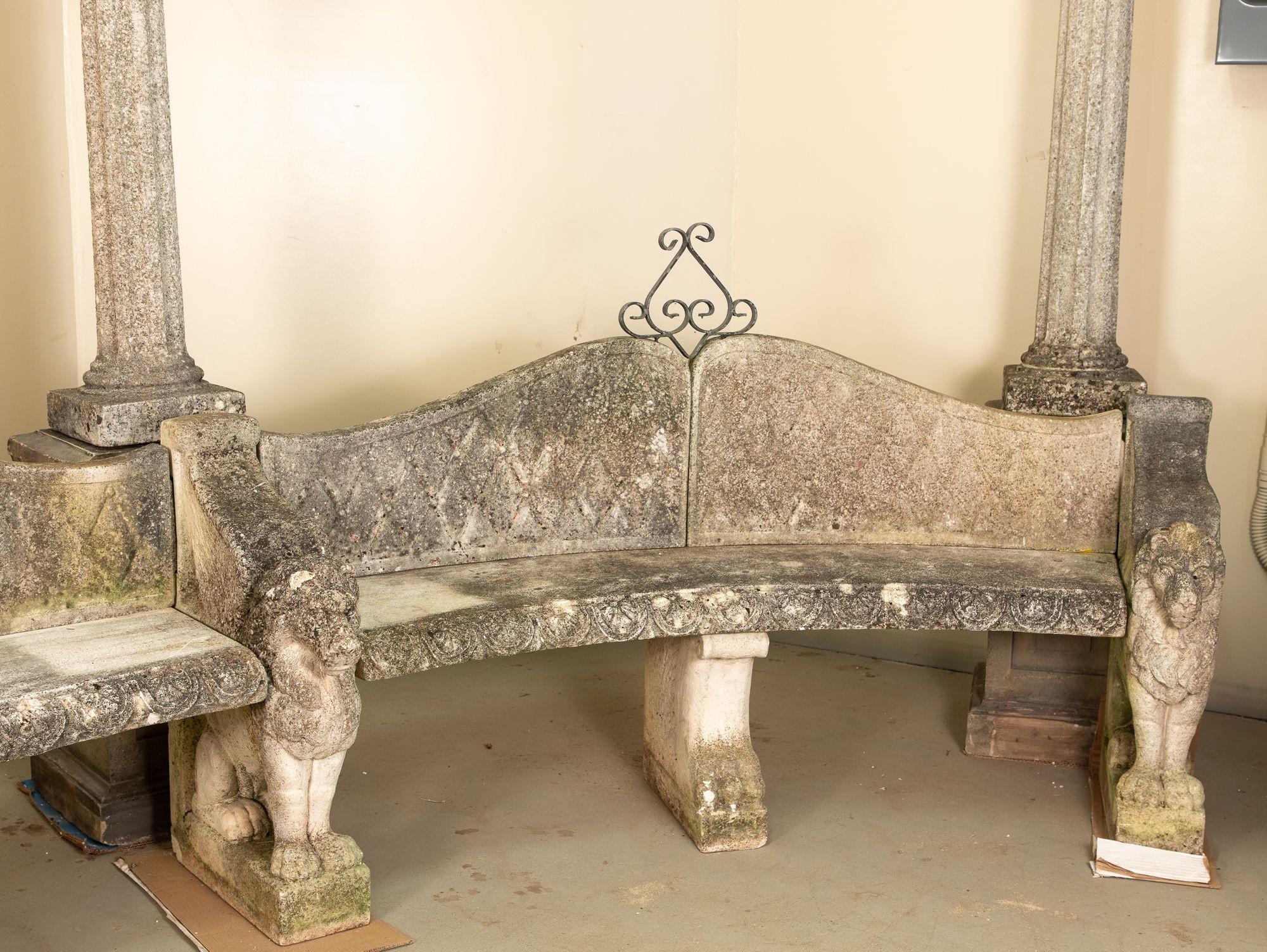 Italian Marble di Latte Garden Loggia, Italy Late 20th Century For Sale
