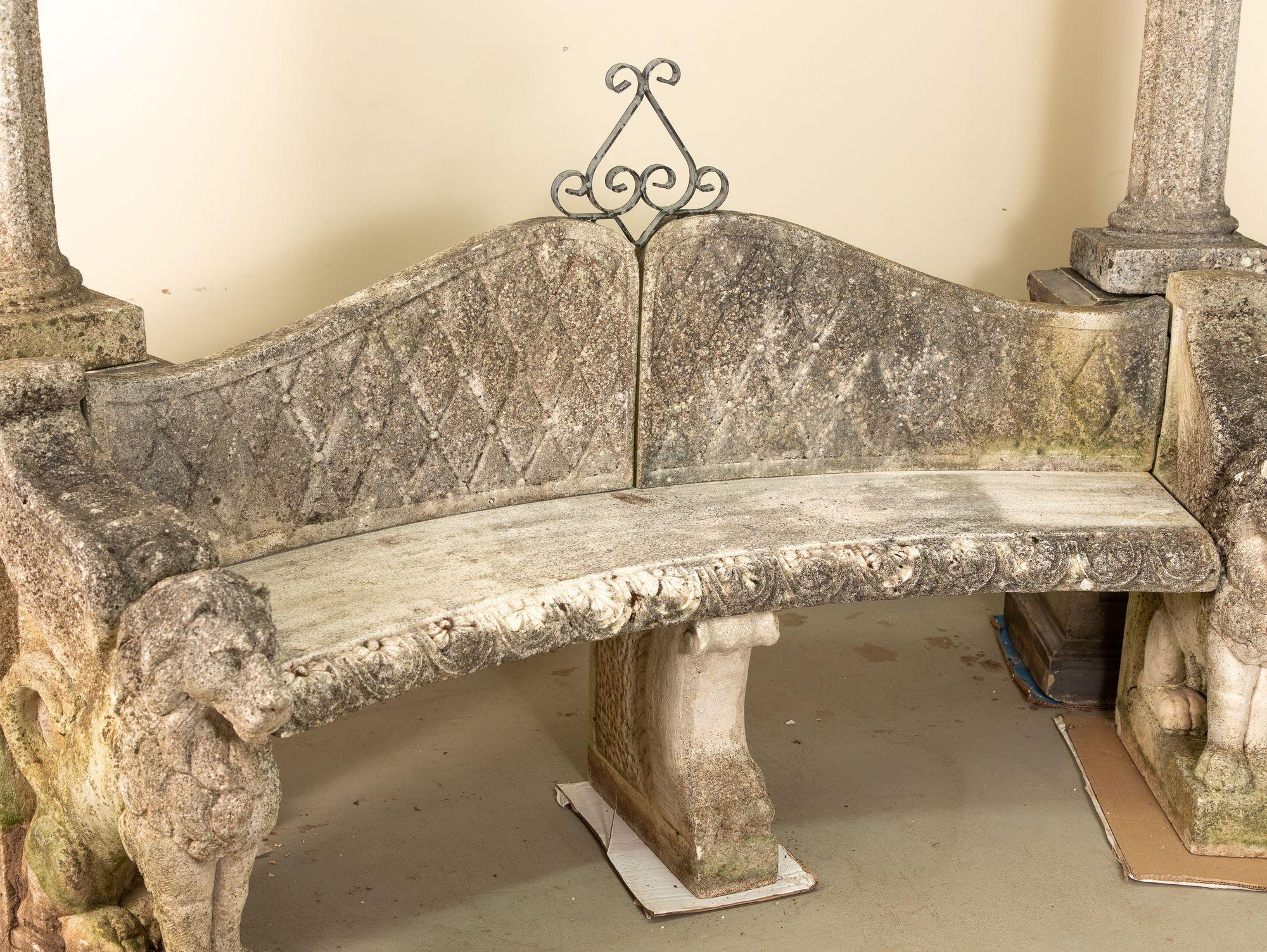 Concrete Marble di Latte Garden Loggia, Italy Late 20th Century For Sale