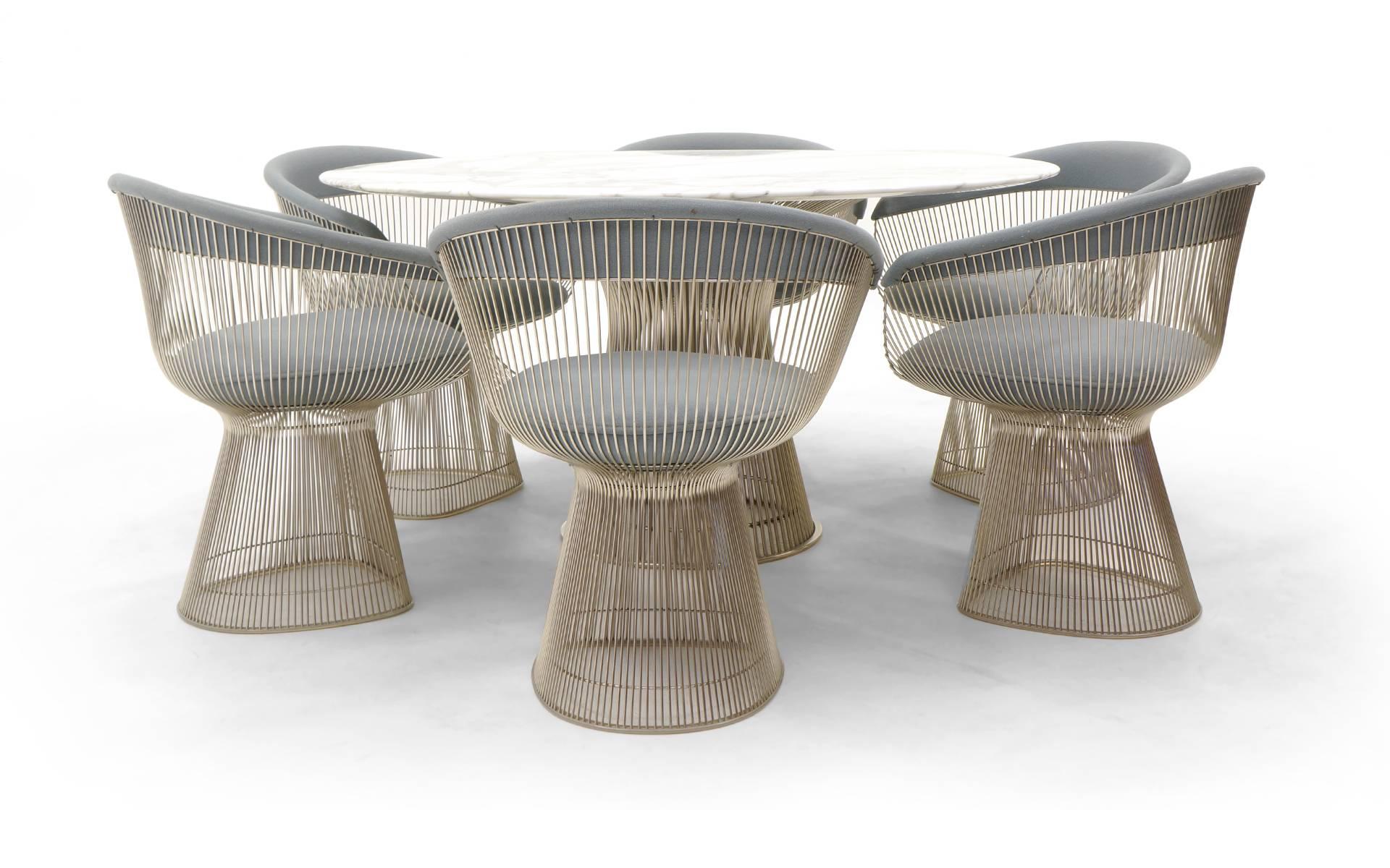 platner dining table and chairs