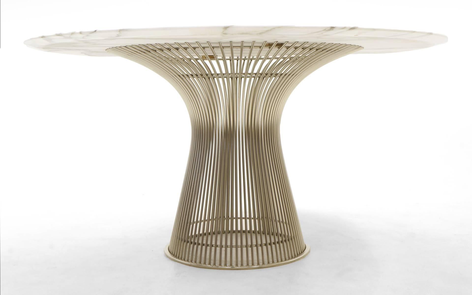 Mid-Century Modern Marble Dining Table and Six Chairs by Warren Platner for Knoll