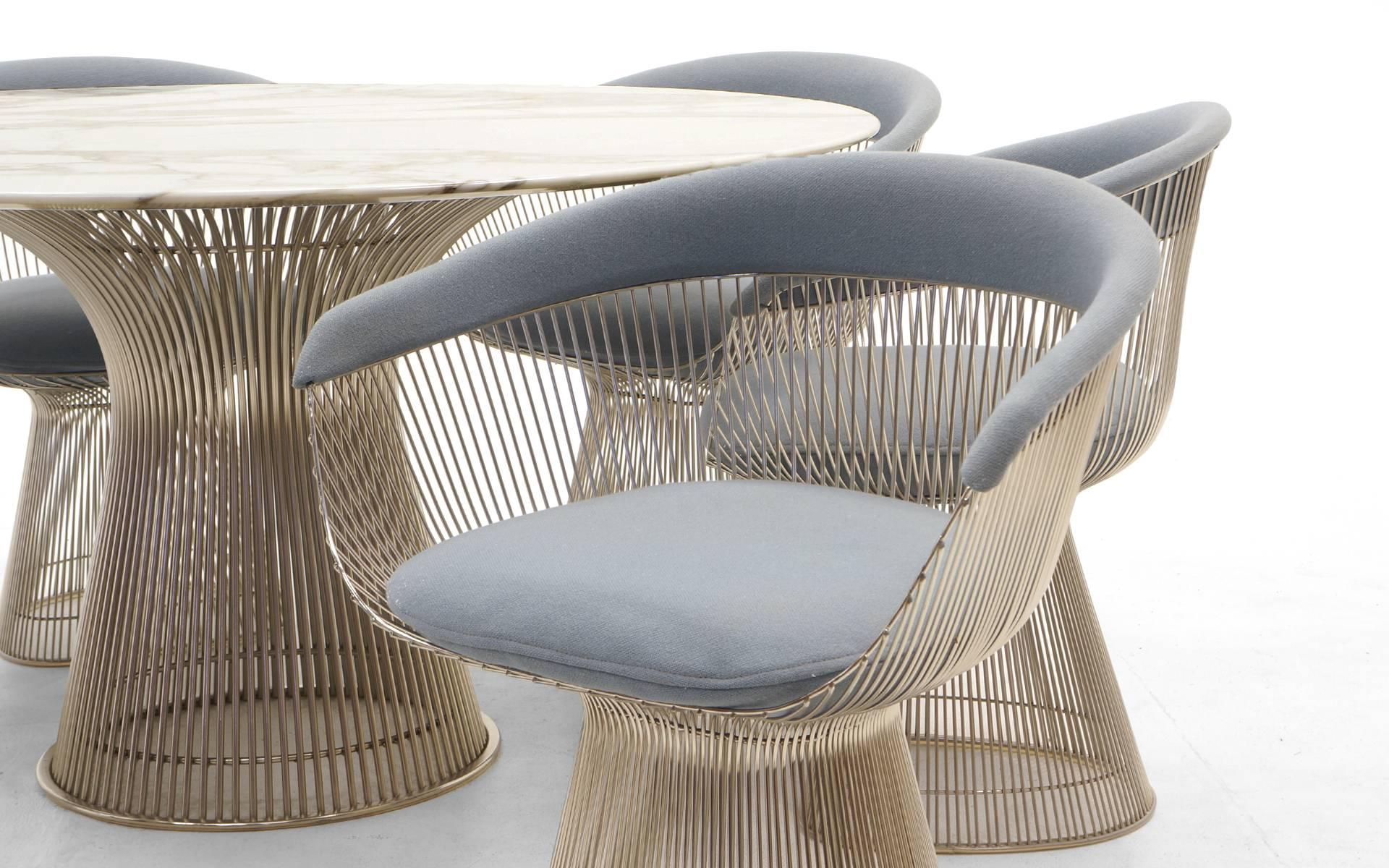 American Marble Dining Table and Six Chairs by Warren Platner for Knoll