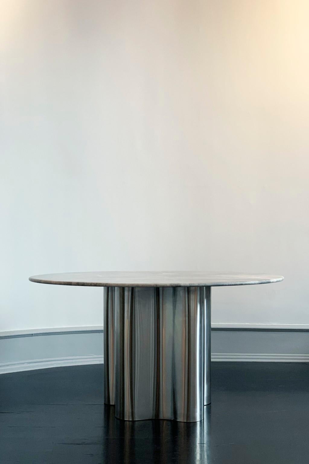 Marble dining table by Caia Leifsdotter
Materials: Marble Fioro di Bosco
Dimensions: Ø 140 cm 
Height with marble: 72cm
Also available in Ø 160 cm

The design studio of Caia Leifsdotter designs bespoke objects for clients & projects. A bespoke