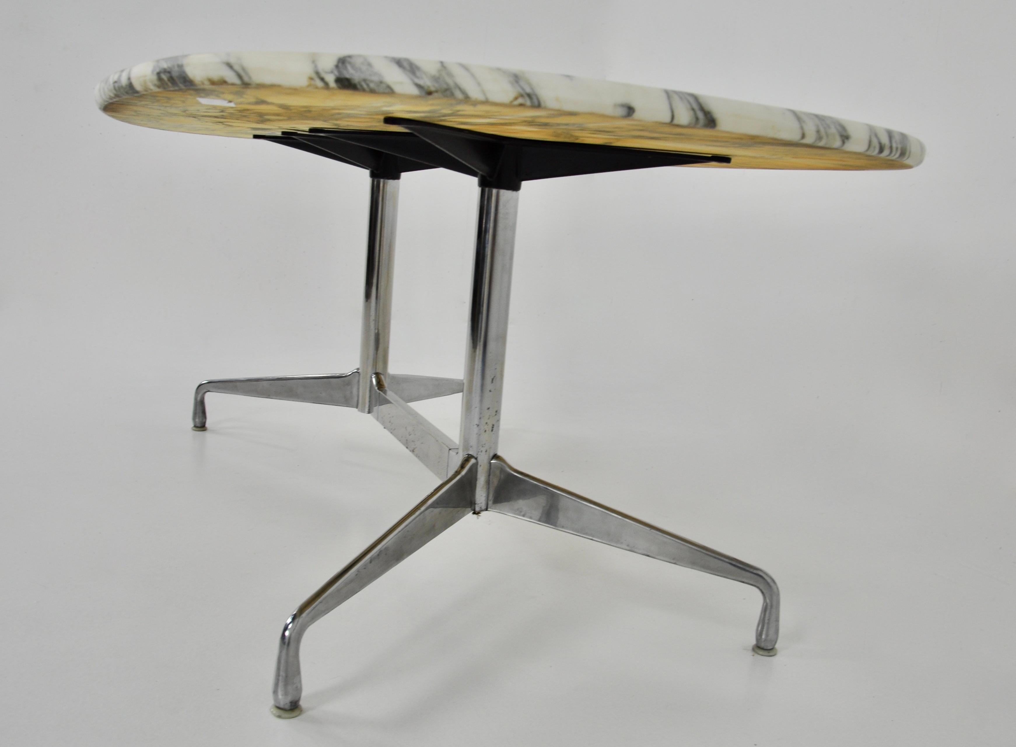Carrara Marble Marble Dining Table by Charles and Ray Eames for Herman Miller, 1970s
