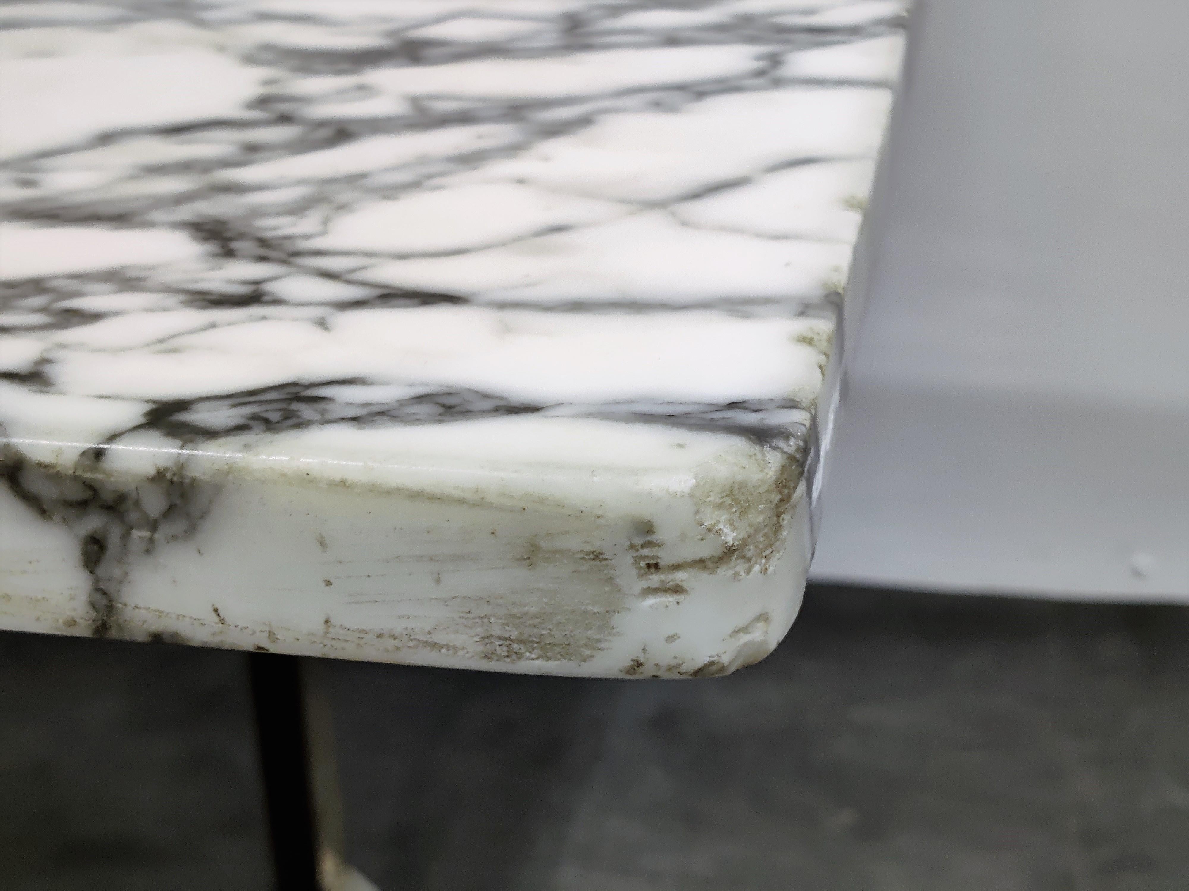 Metal Marble Dining Table by Francoise See, 1970s