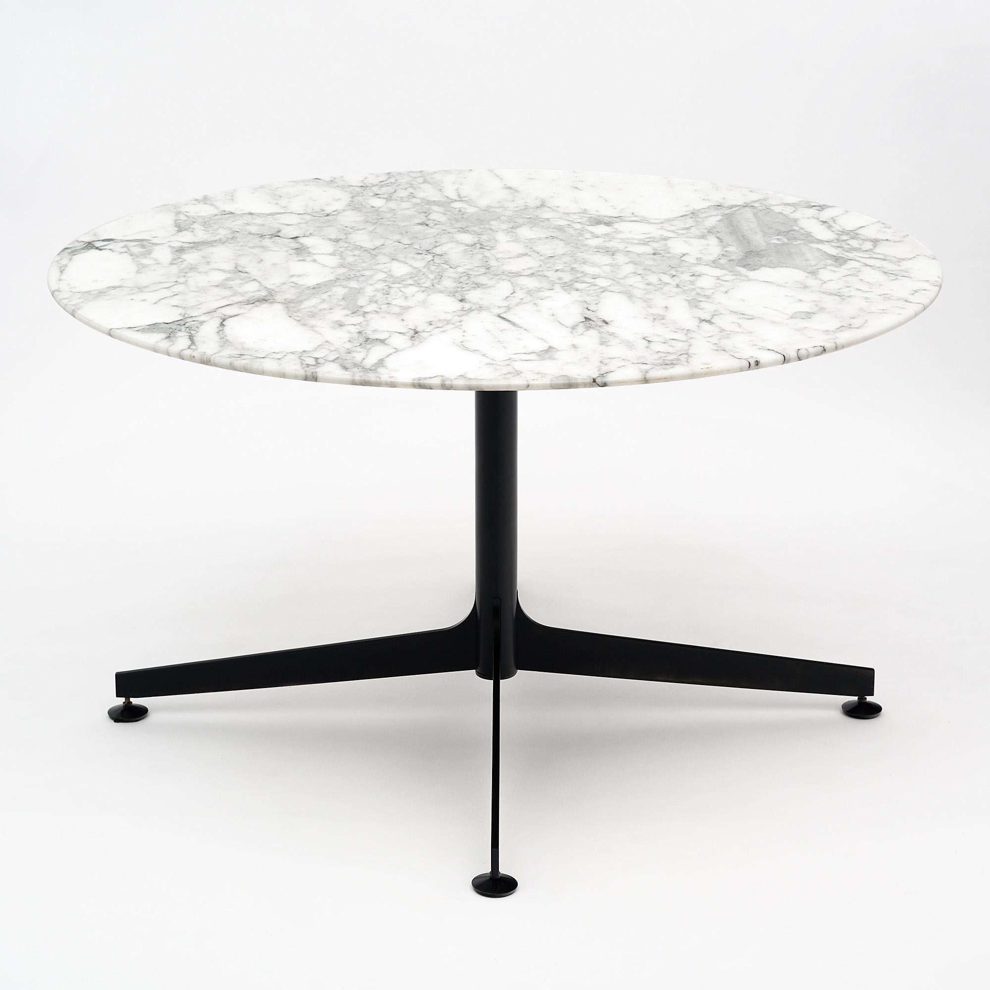 Steel Marble Dining Table by Knoll For Sale